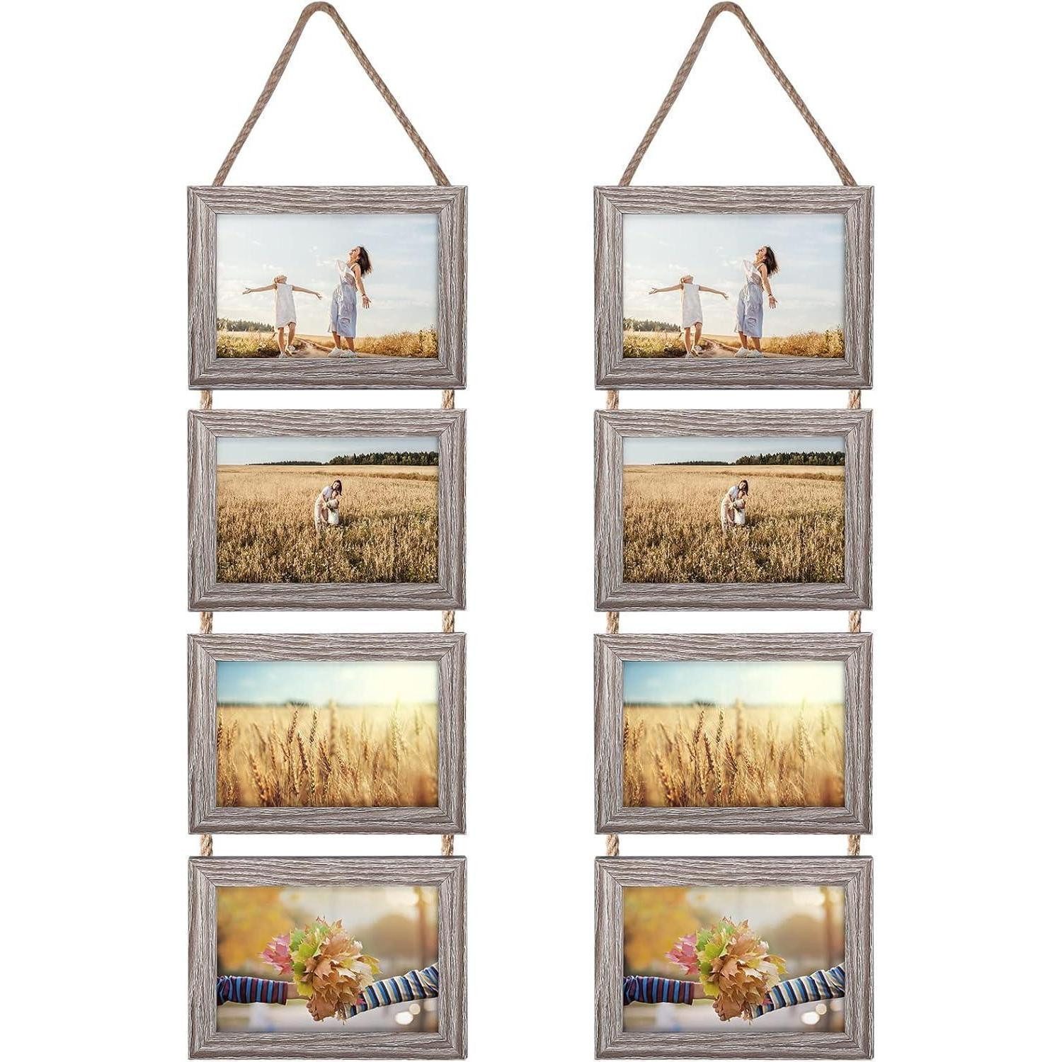 LuxusKollektion Bilderrahmen Collage 10x15 Collage Bilderrahmen Set für Wanddekoration, rustikale