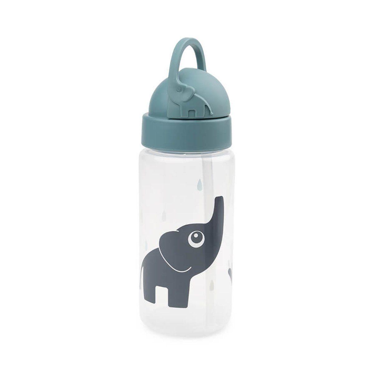 Trinkflasche Trinkflasche Elphee Blue 350ml Strohhalm Klappdeckel Kinder