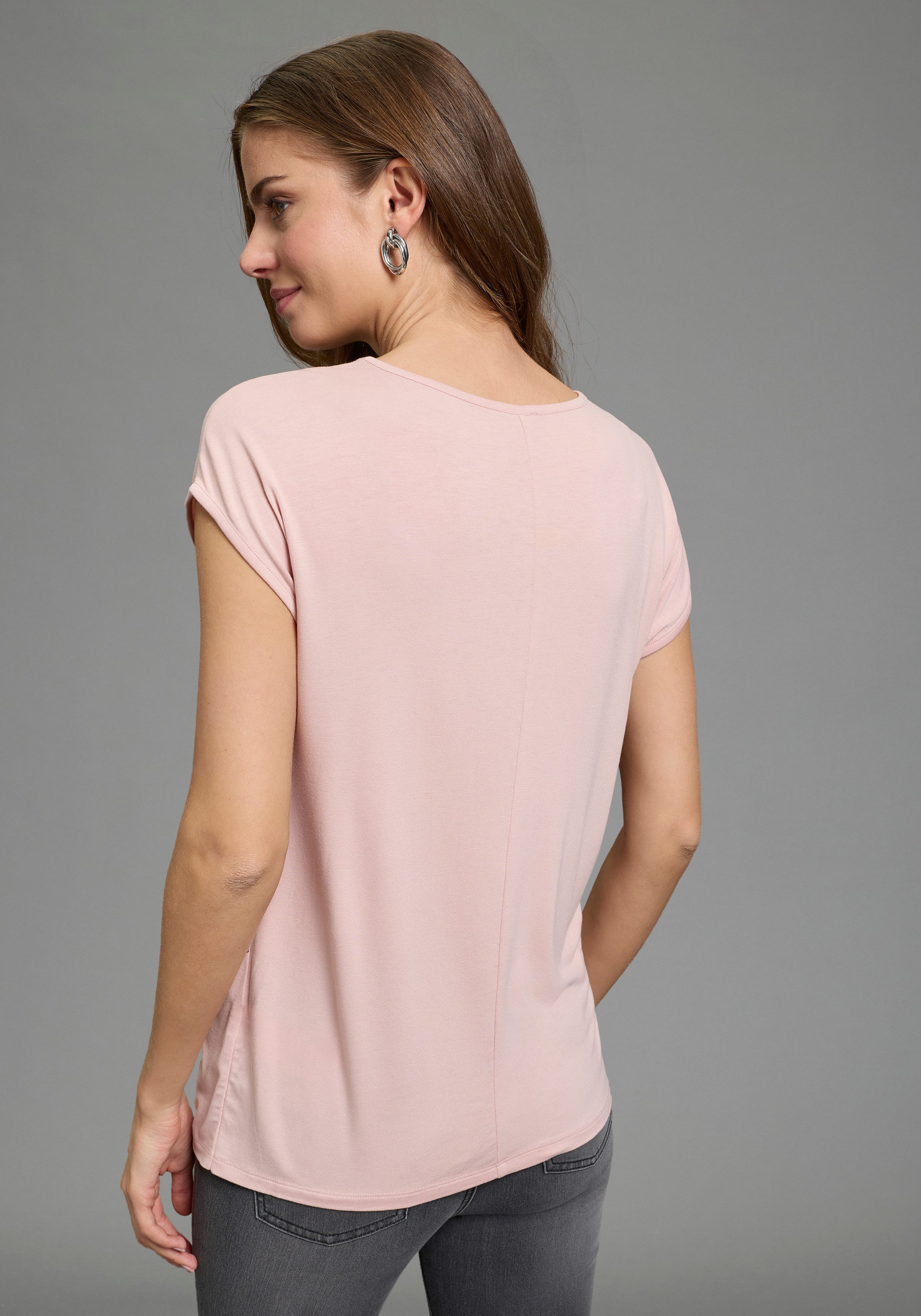 Laura Scott T-Shirt figurumspielende Passform, Rundhalsausschnitt