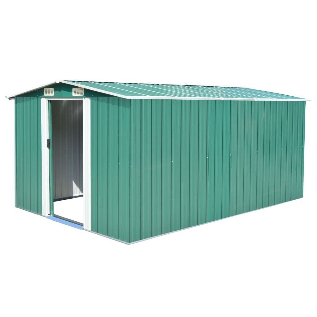 Thumbnail - vidaXL Gerätehaus, Gartenhaus 257x392x181 cm Metall Grün
