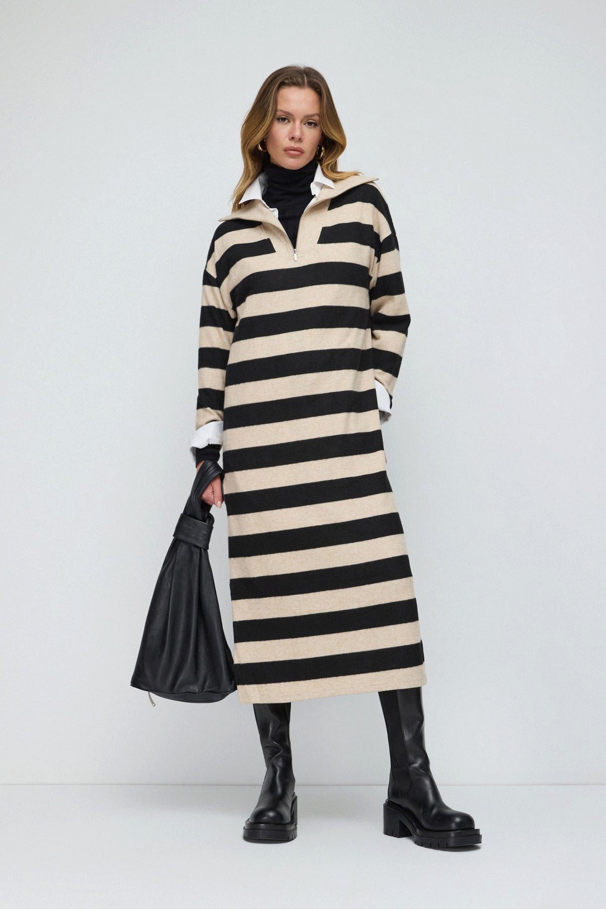 Maxikleid Gestreiftes Oversize-Kleid