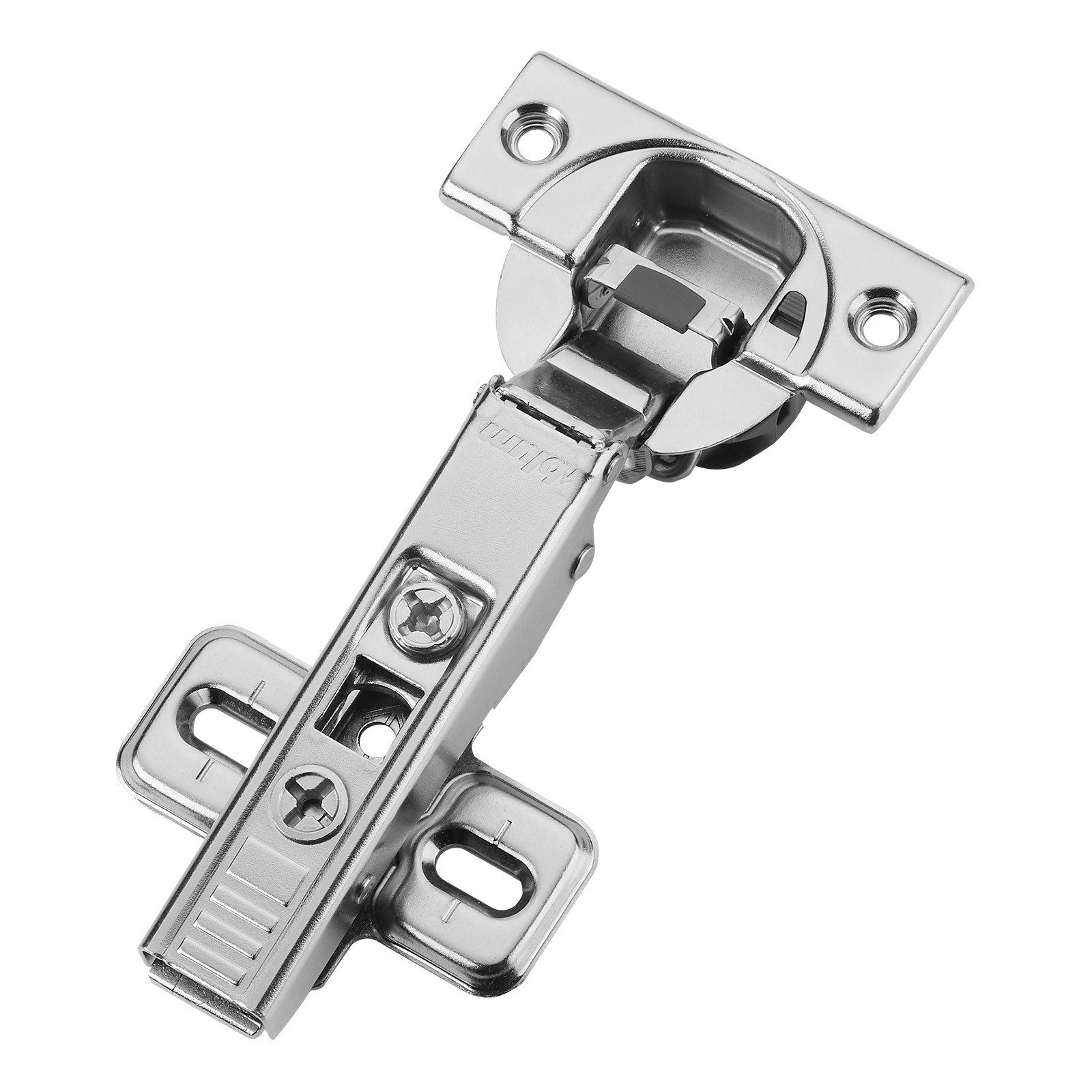 blum Möbelbeschlag Topfband Schrankscharnier 110° mit Schließautomatik (1 St), Eckanschlag 71B3550 inkl. Montageplatte 173L6100