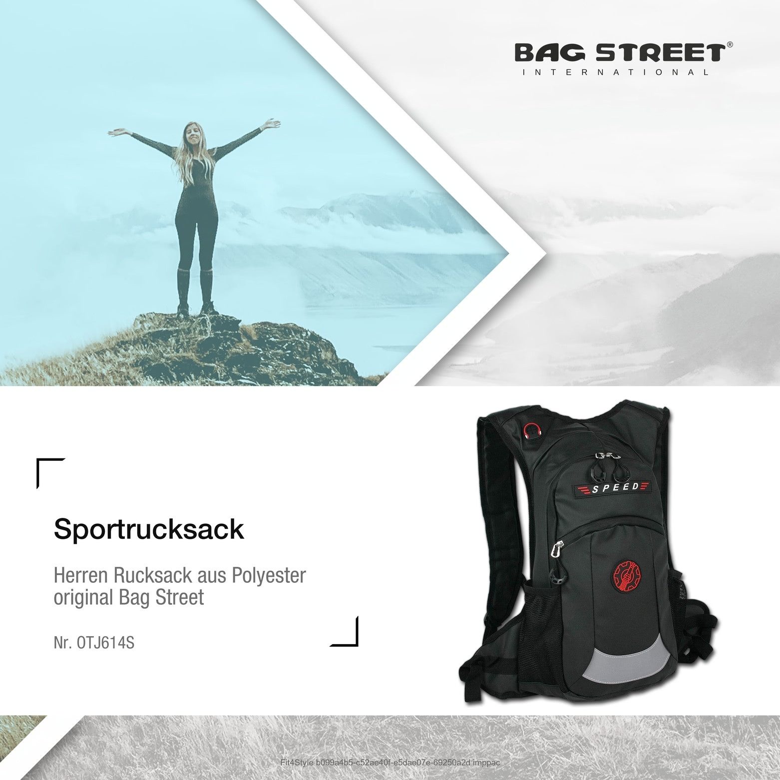 BAG STREET Sportrucksack Bag Street wasserdichter schwarzer, Herren Polyester Sportrucksack, Wanderrucksack, schwarz ca. 30cm