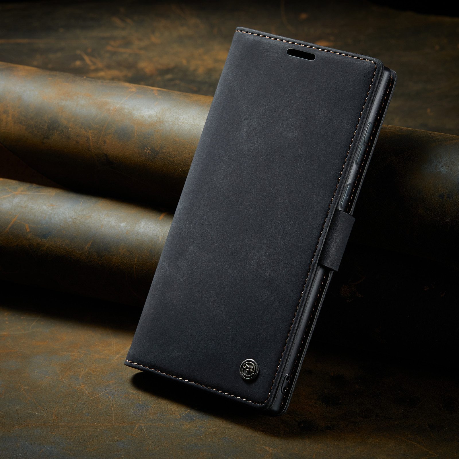 CaseMe Handyhülle Premium Hülle Klapphülle Retro Leder Handy Tasche für Samsung Modelle – Bild 5 von 5