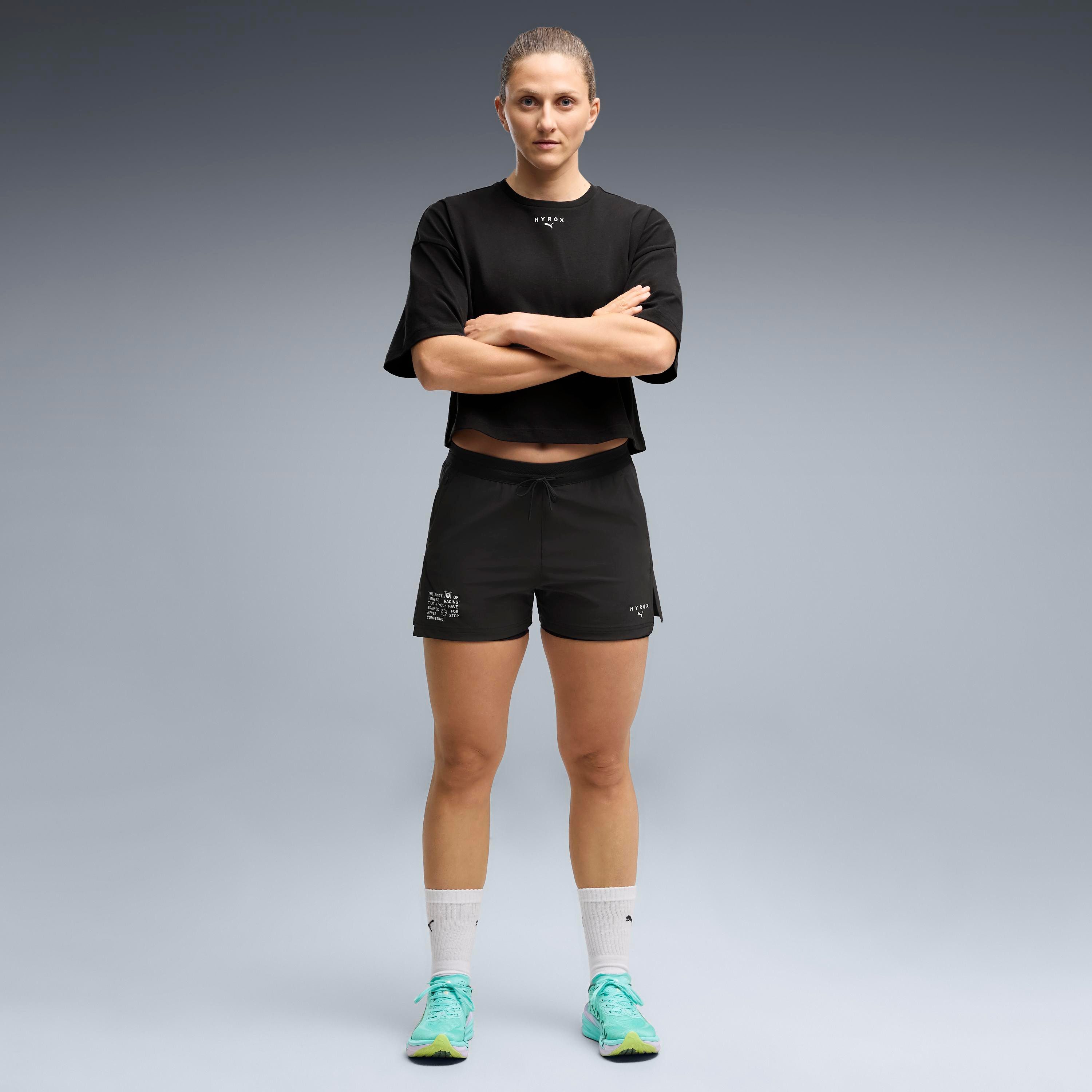 PUMA Trainingsshorts W X HYROX 3 2IN1 SHORT Regular Fit, für Fitness und Workout, sportlicher Stil – Bild 4 von 5