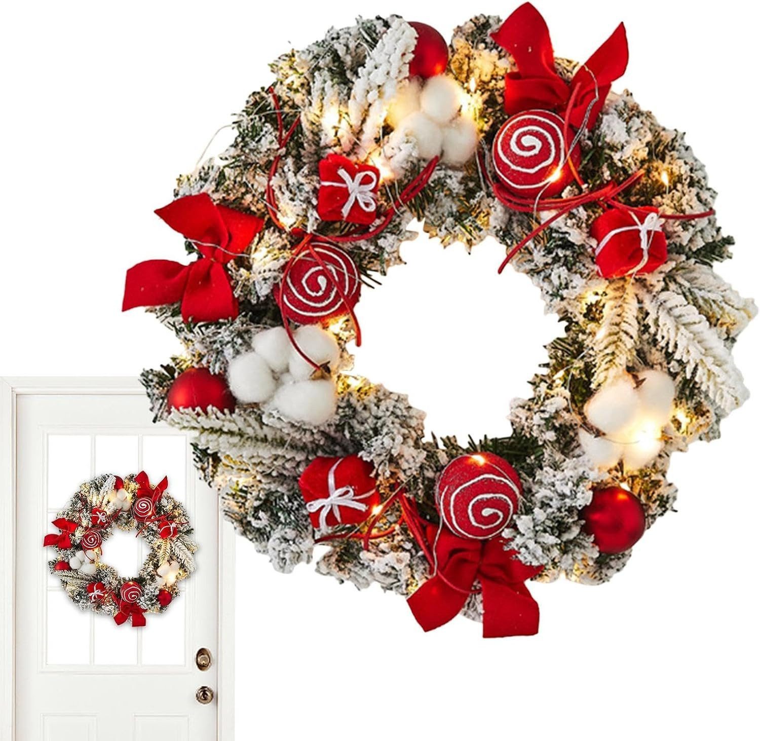 Bomiclss Dekokranz Weihnachts Türkranz Weihnachten - Adventskranz, Dekokranz ca. 30 cm - Weihnachtsdeko - Tischkranz - Weihnachtskranz