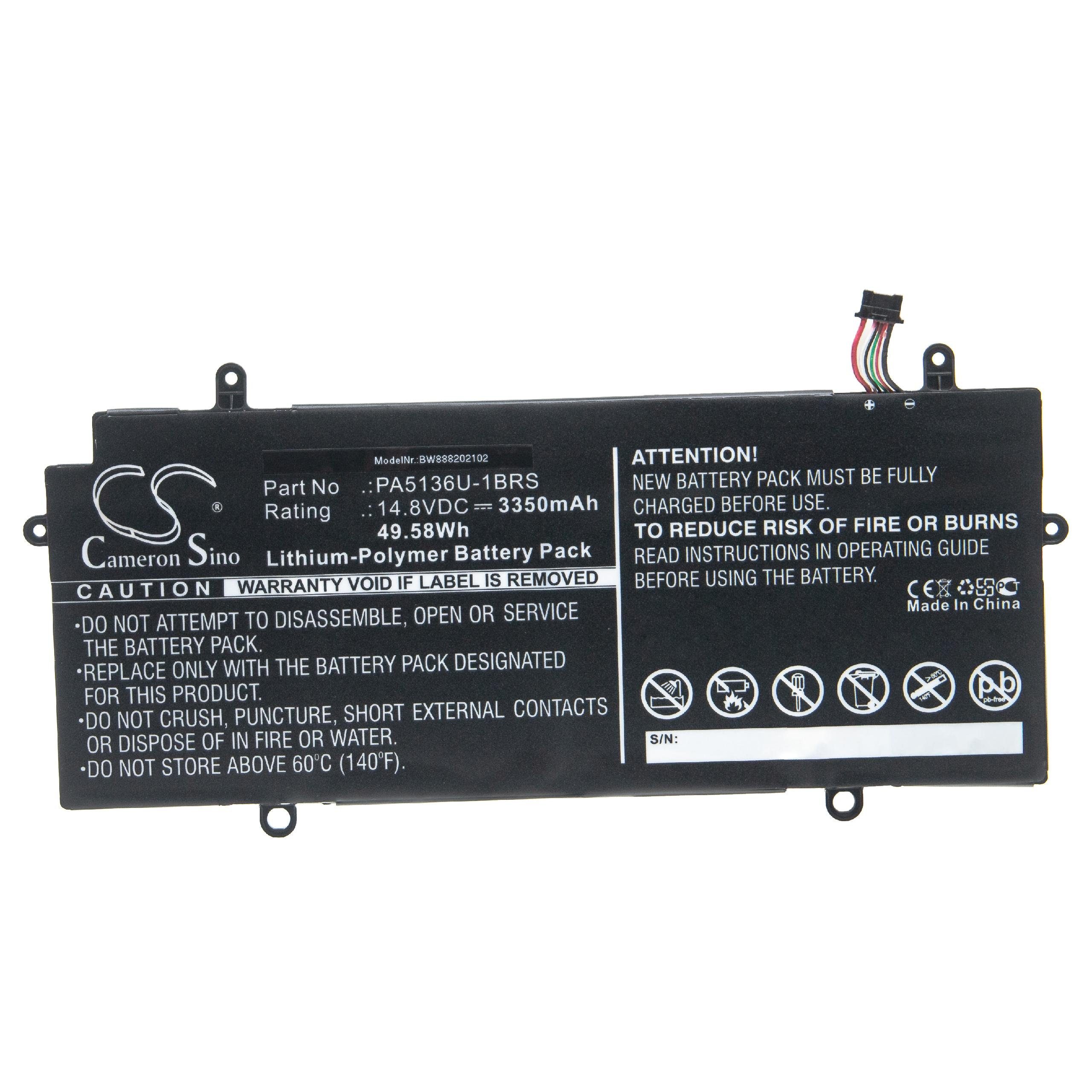 Z30T-A-11C, für Z30T-A-11H, Z30T-A-112, Toshiba 3350 mAh vhbw Laptop-Akku passend Portege