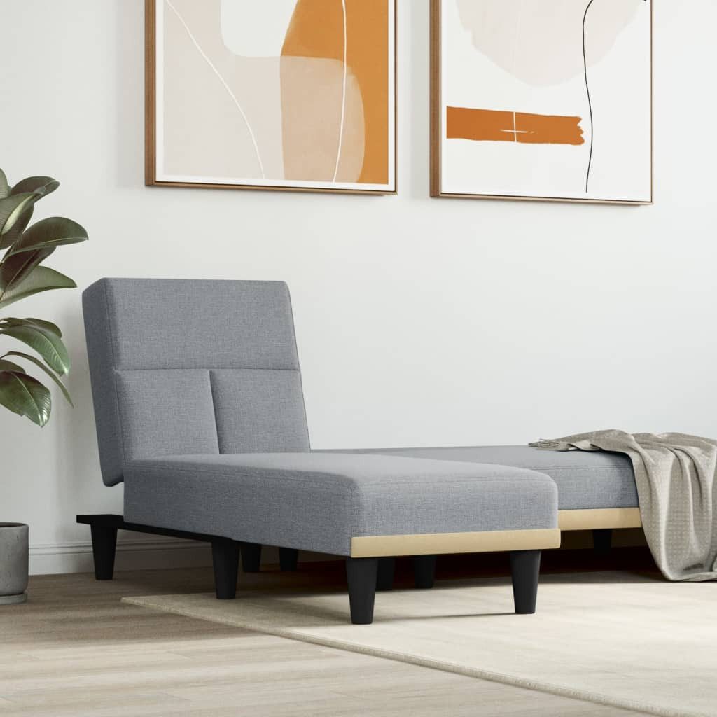 vidaXL Sitzbank Chaiselongue Hellgrau Stoff