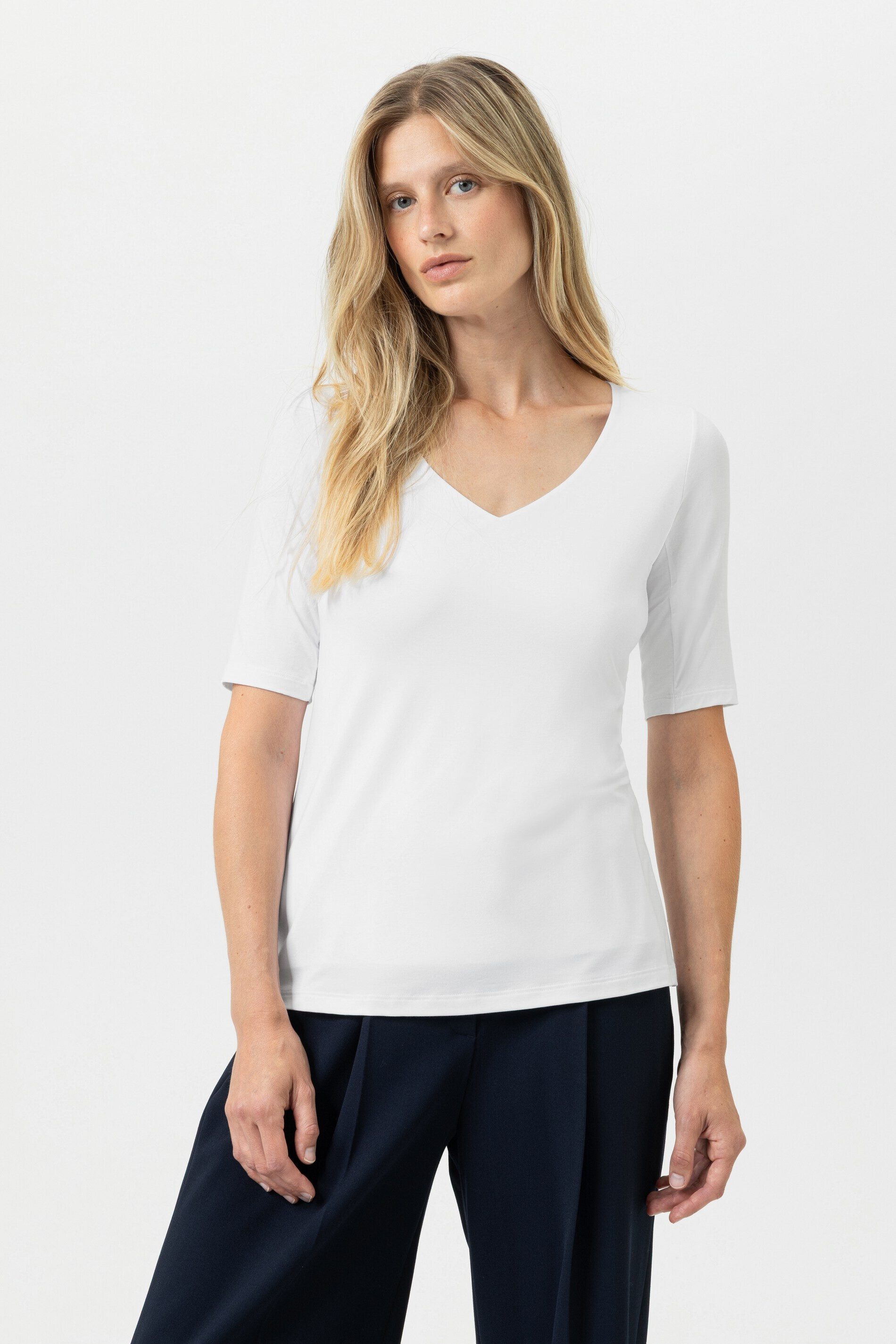 T-Shirt Mey T-Shirt Serie Blazershirt Uni Oberteil