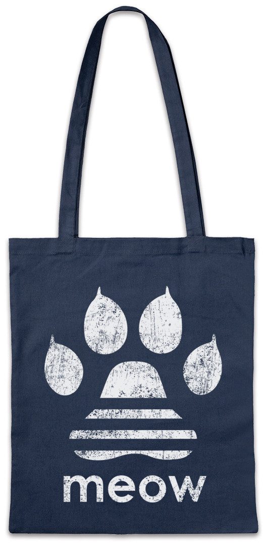 Beuteltasche Meow Stofftasche Miau Katze Katzen Liebhaber Liebe Pfote Cat Cats