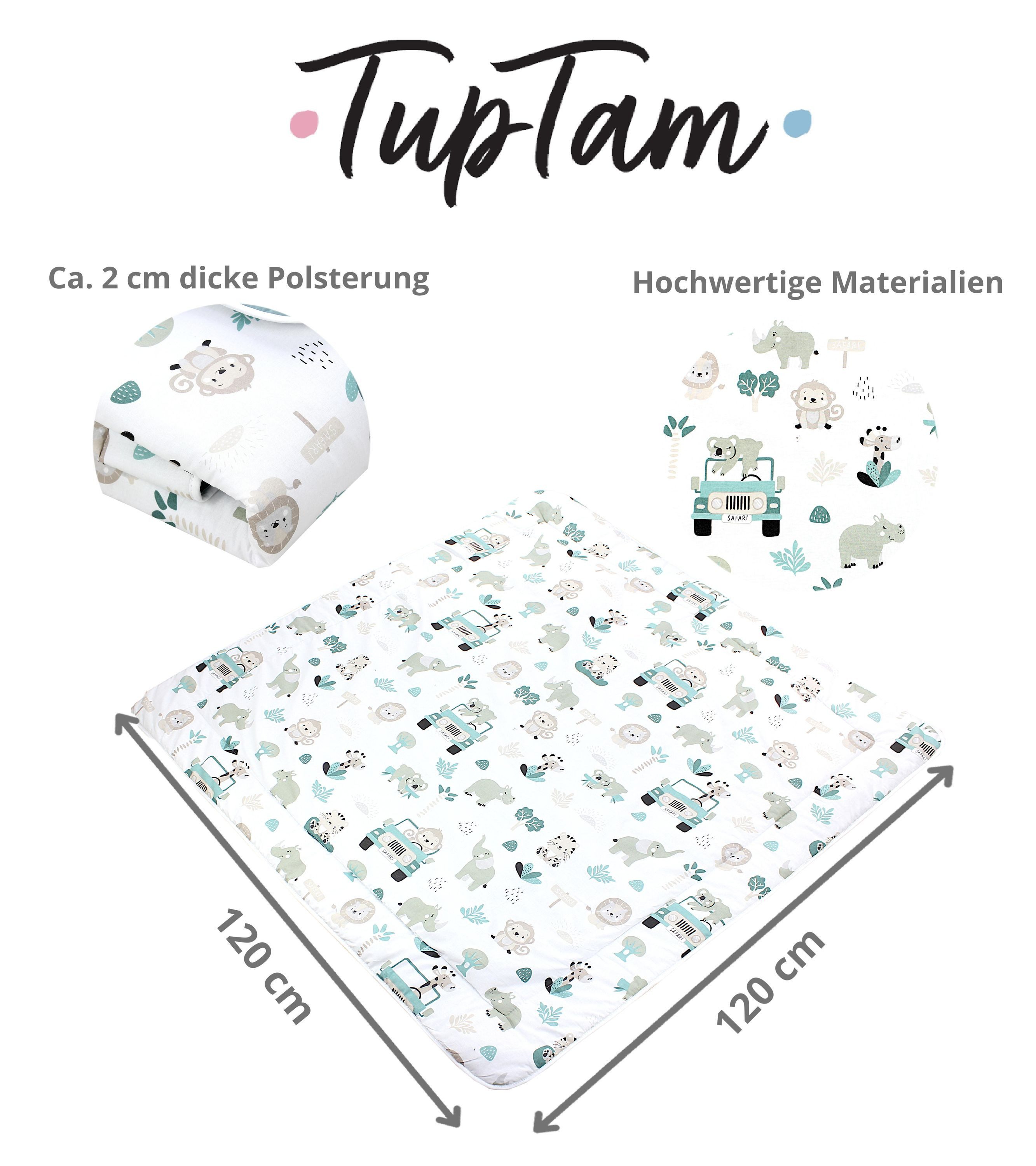 TupTam Spielmatte TupTam Baby Spielmatte Kinder Große Spieldecke Krabbeldecke 120 x 120 – Bild 5 von 5