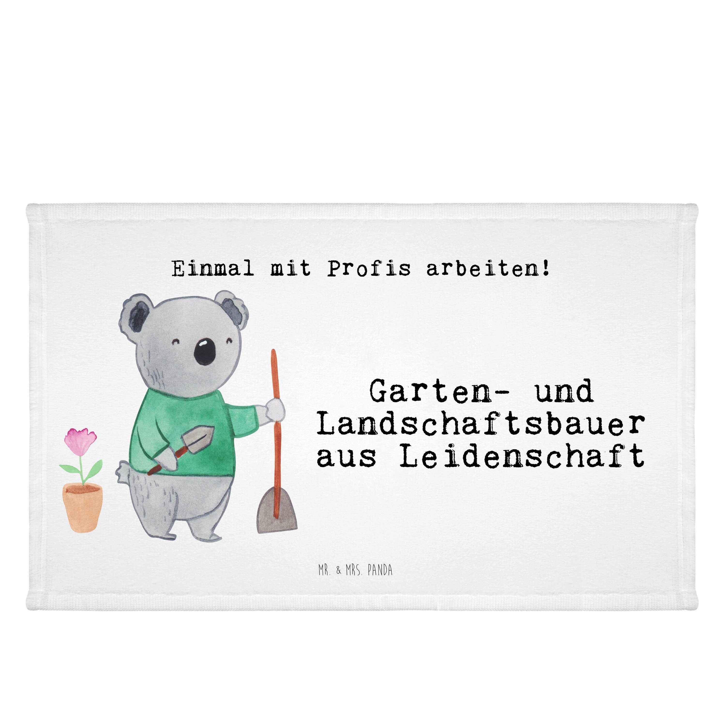 (1-St) Garten- - Mrs. Leidenschaft - Handtuch Geschenk, aus und Gart, Weiß Mr. Landschaftsbauer & Panda