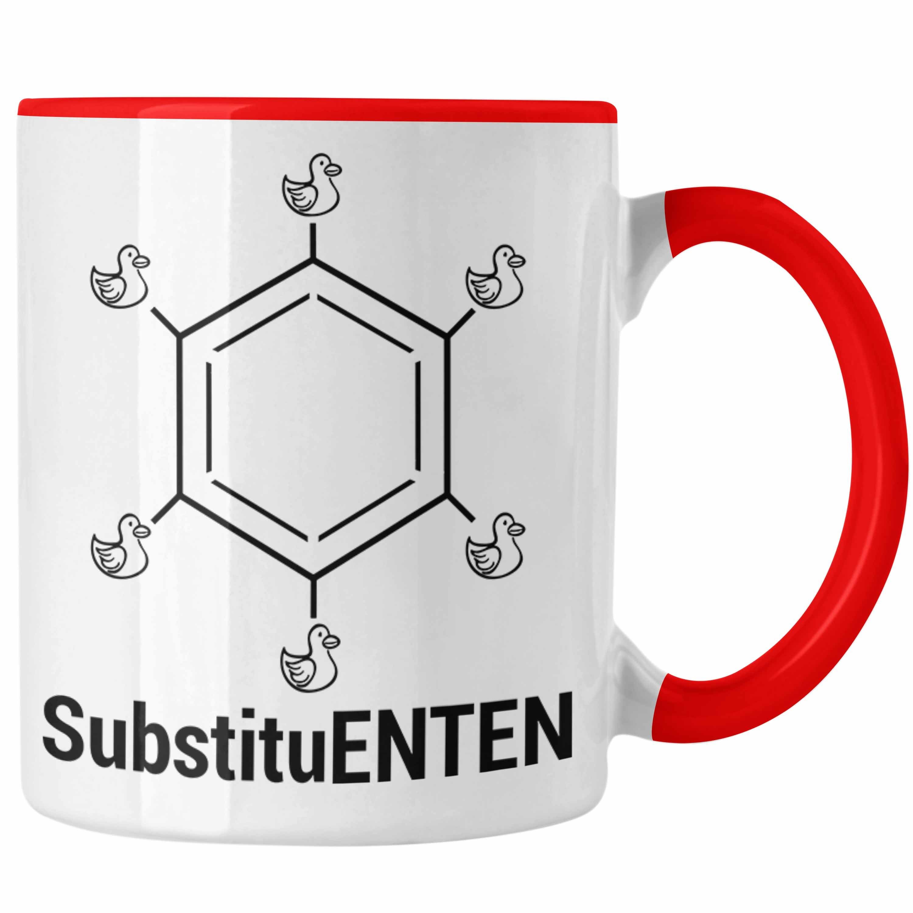 Trendation Tasse Chemie Tasse SubstituENTEN Chemiker Witz Organische Chemie Ente Kaffee Rot
