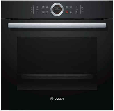 BOSCH Backofen schwarz autark 4D-Heißluft EcoClean Direct 71 Liter HBG633NB1