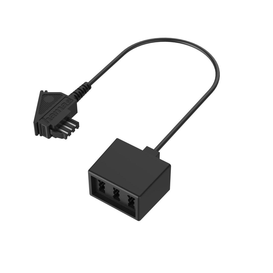 Hama TAE-Verteiler, TAE-F-Stecker - 3 TAE-NFN-Kupplungen Telefonkabel, TAE-F, TAE-N, TAE-F (10 cm)