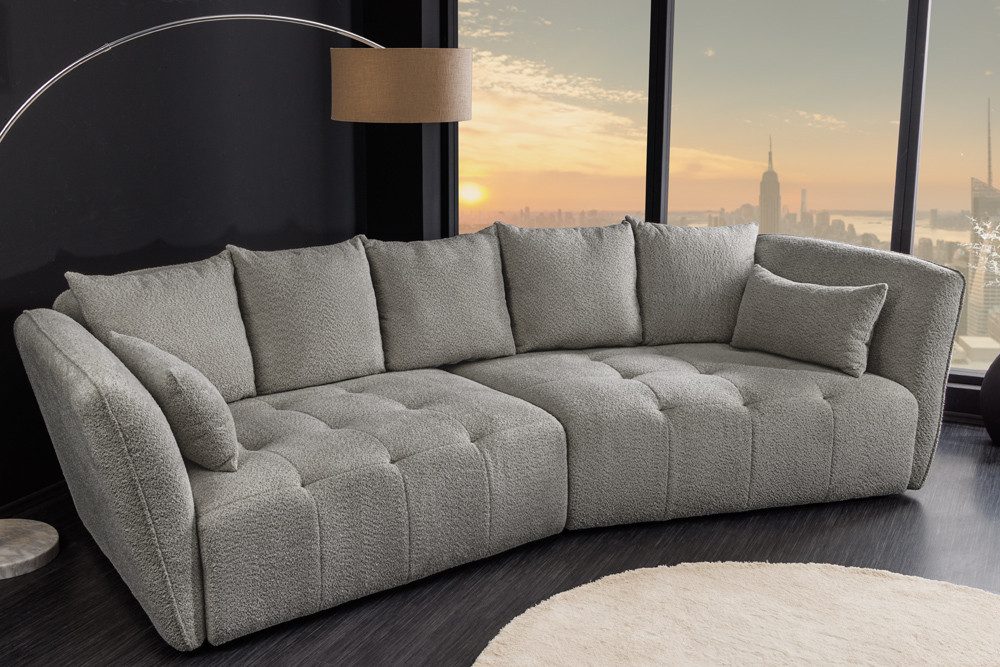 riess-ambiente Big-Sofa ROYAL 295cm grau - Bouclé, Federkern-Polsterung, No günstig online kaufen