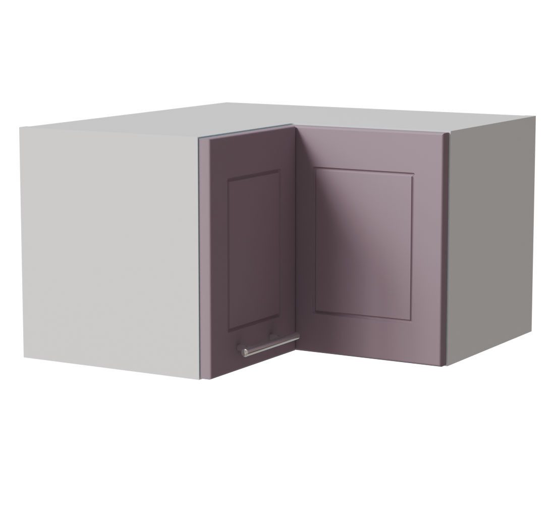 Feldmann-Wohnen Klapphängeschrank Bari (W12/60/36, 1-türig, innen 1 Fach, 1-St., moderne Kassettenoptik, lackierte Fronten, 60x60x36cm) weiß / RAL 4009 pastellviolett matt