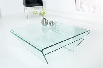 riess-ambiente Couchtisch FANTOME 70cm transparent, Wohnzimmer · Trapez · Glas · mit Ablagefach