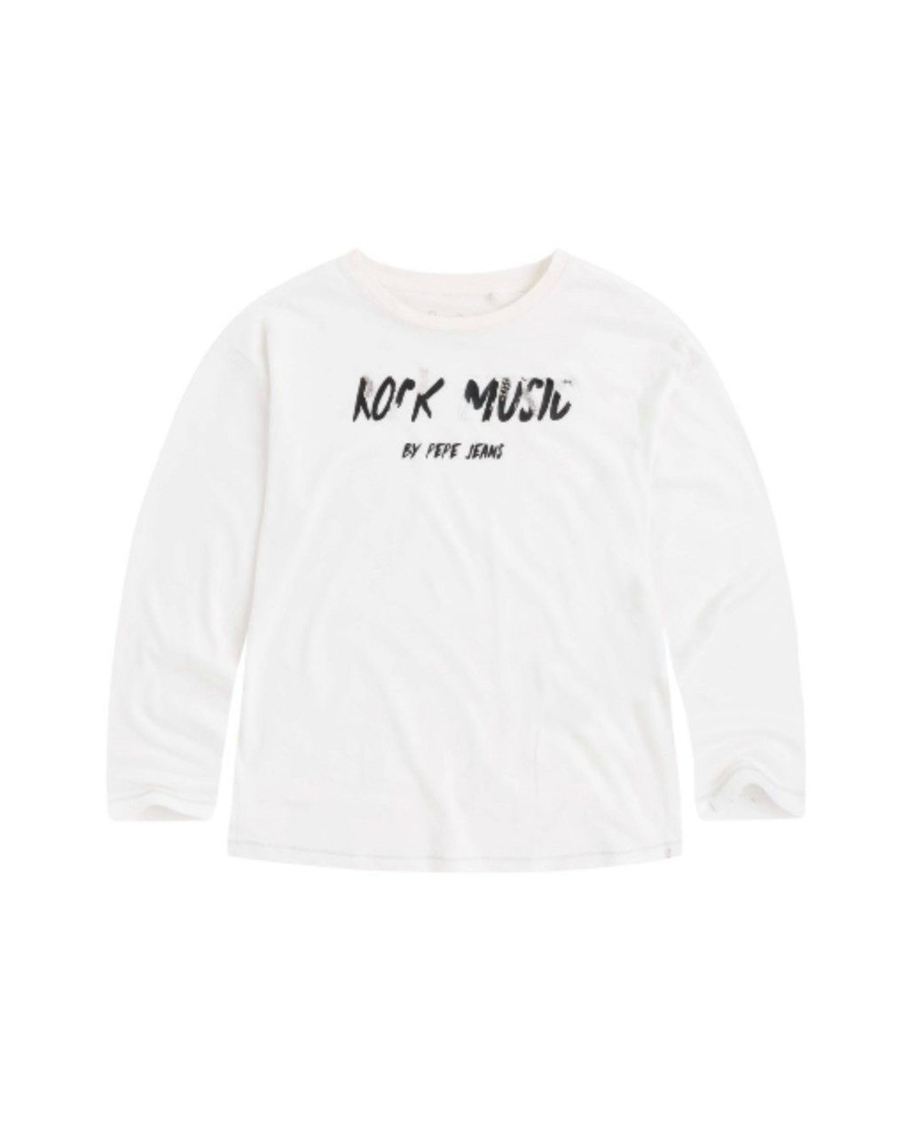 Pepe Jeans Langarmshirt Mädchen Langarmshirt Baumwolle-Modal – Longsleeve mit Print creme