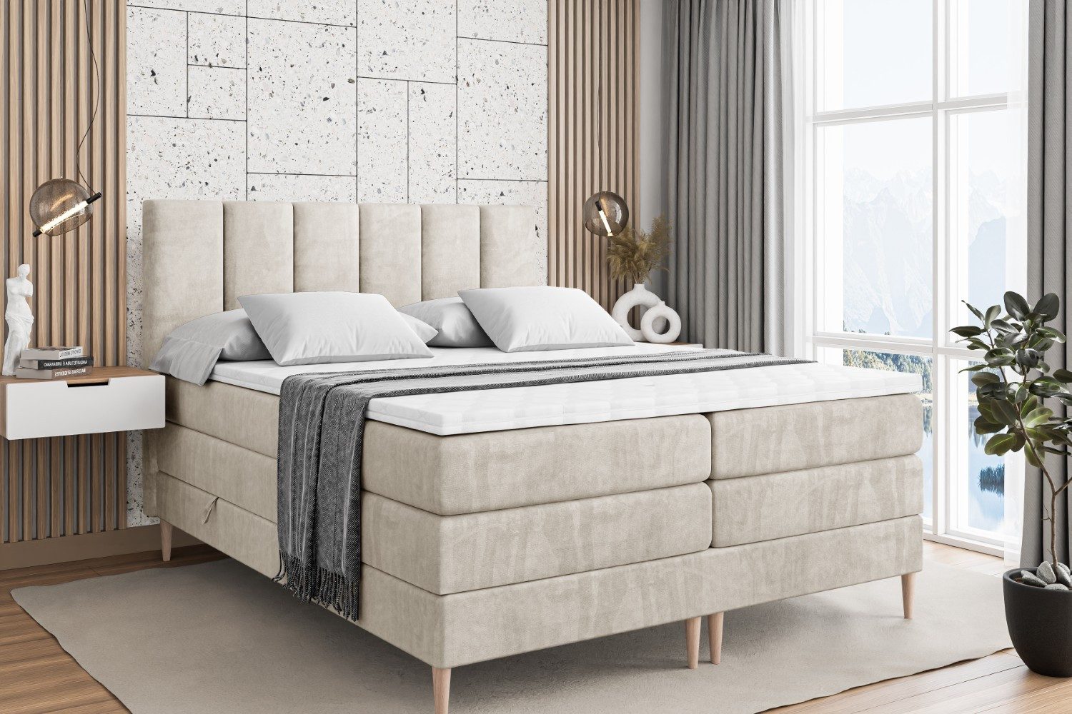 ALTDECOR Boxspringbett BOXI1-F KING (Multipocket-Matratze H4, günstig online kaufen