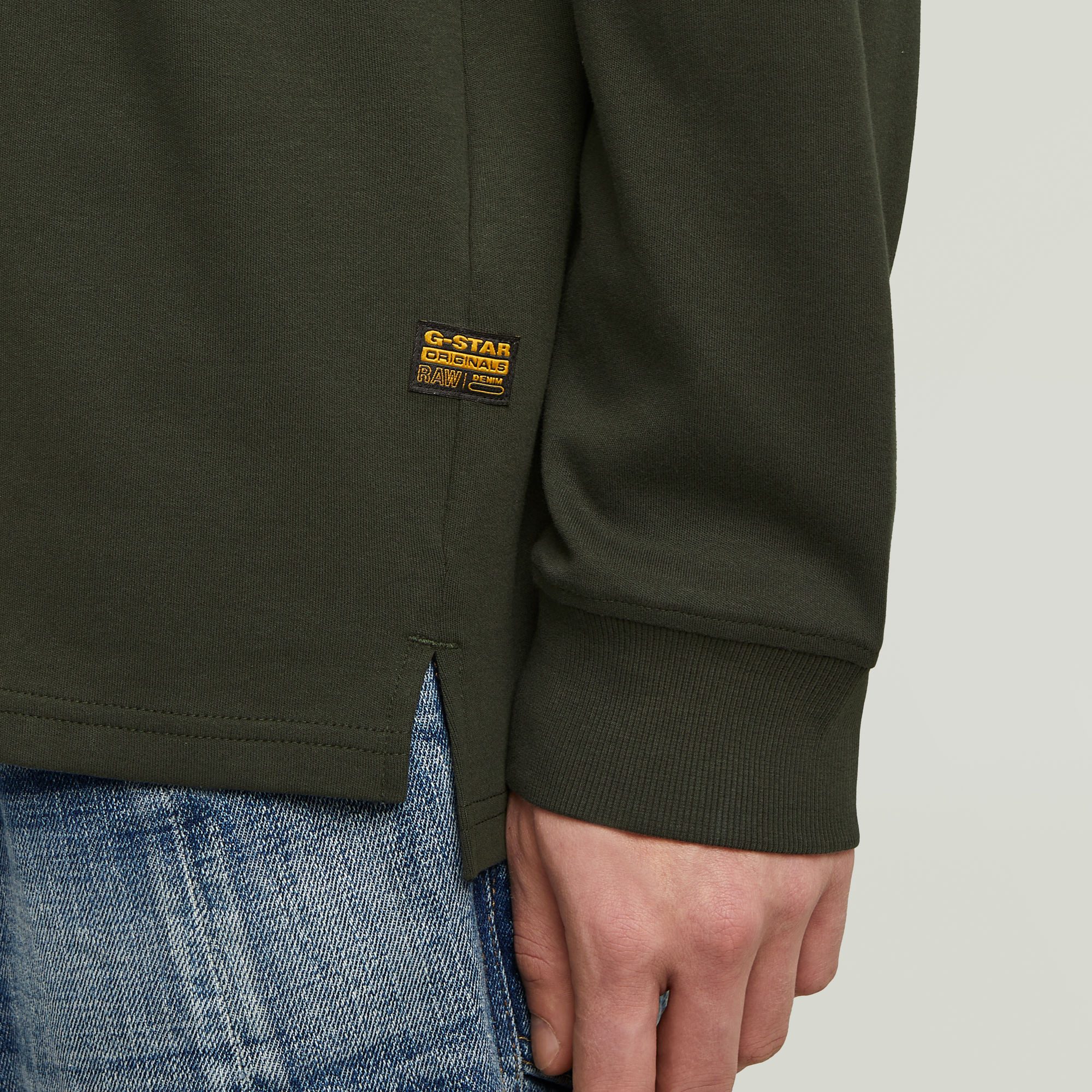 G-STAR Longsleeve Nifous R mit geripptem Einsatz vorne