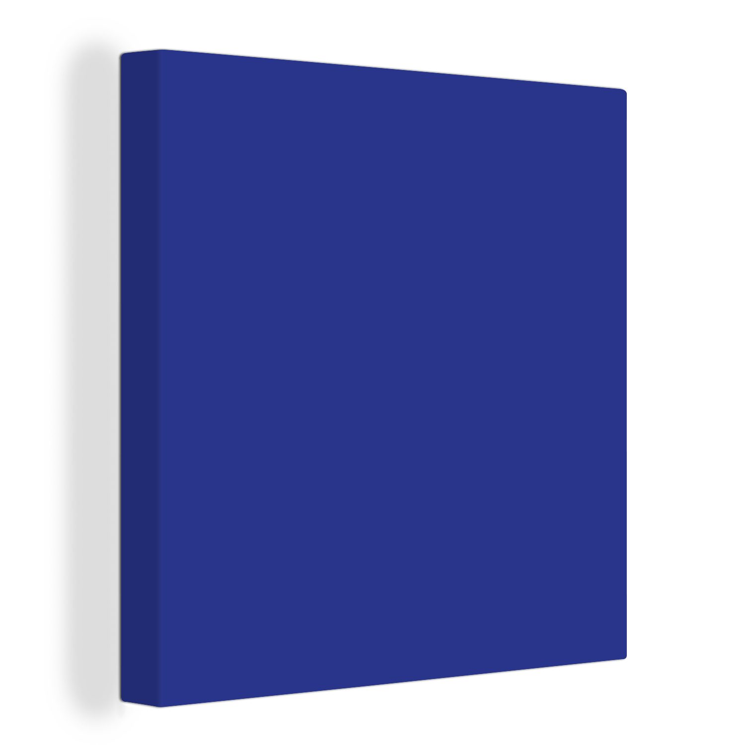 OneMillionCanvasses® Leinwandbild Blau - Einfarbig - Dunkelblau, Fotodruck (1 St), Wandbild, Deko Schlafzimmer Wohnzimmer Flur 20x20 cm