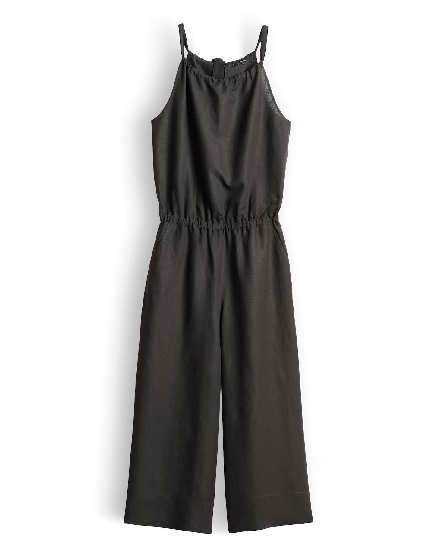 someday Jumpsuit CISEA aus Viskose Leinen Mix Neckholder und Bindekordel betonen die Taille