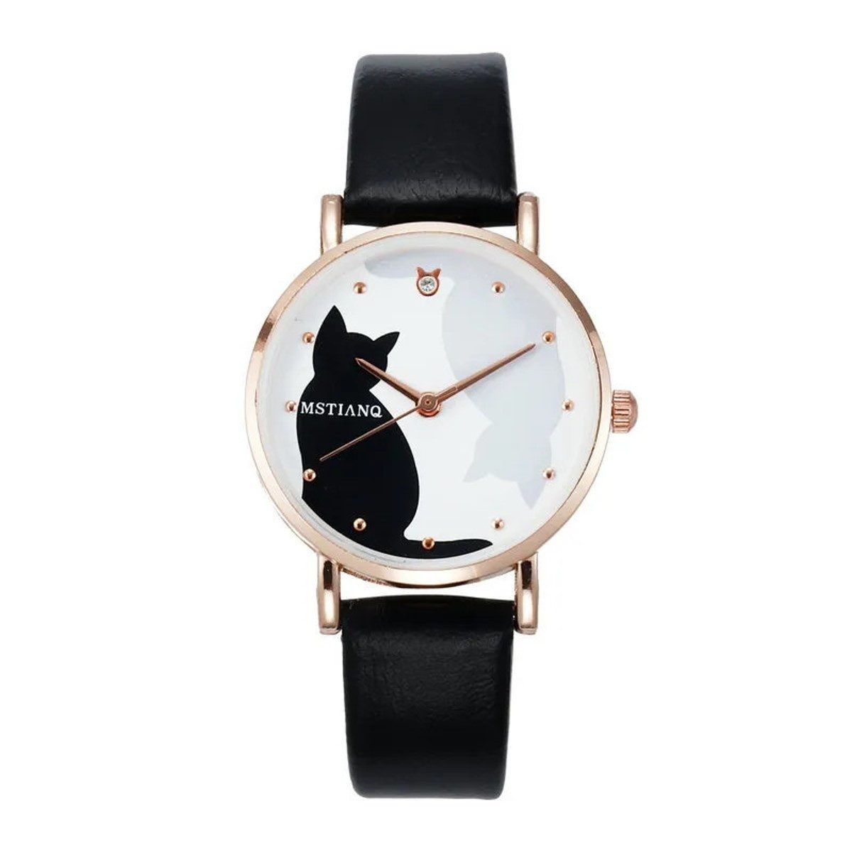 Einkaufszauber Quarzuhr Damen Armbanduhr Schwarze Katze, günstig online kaufen
