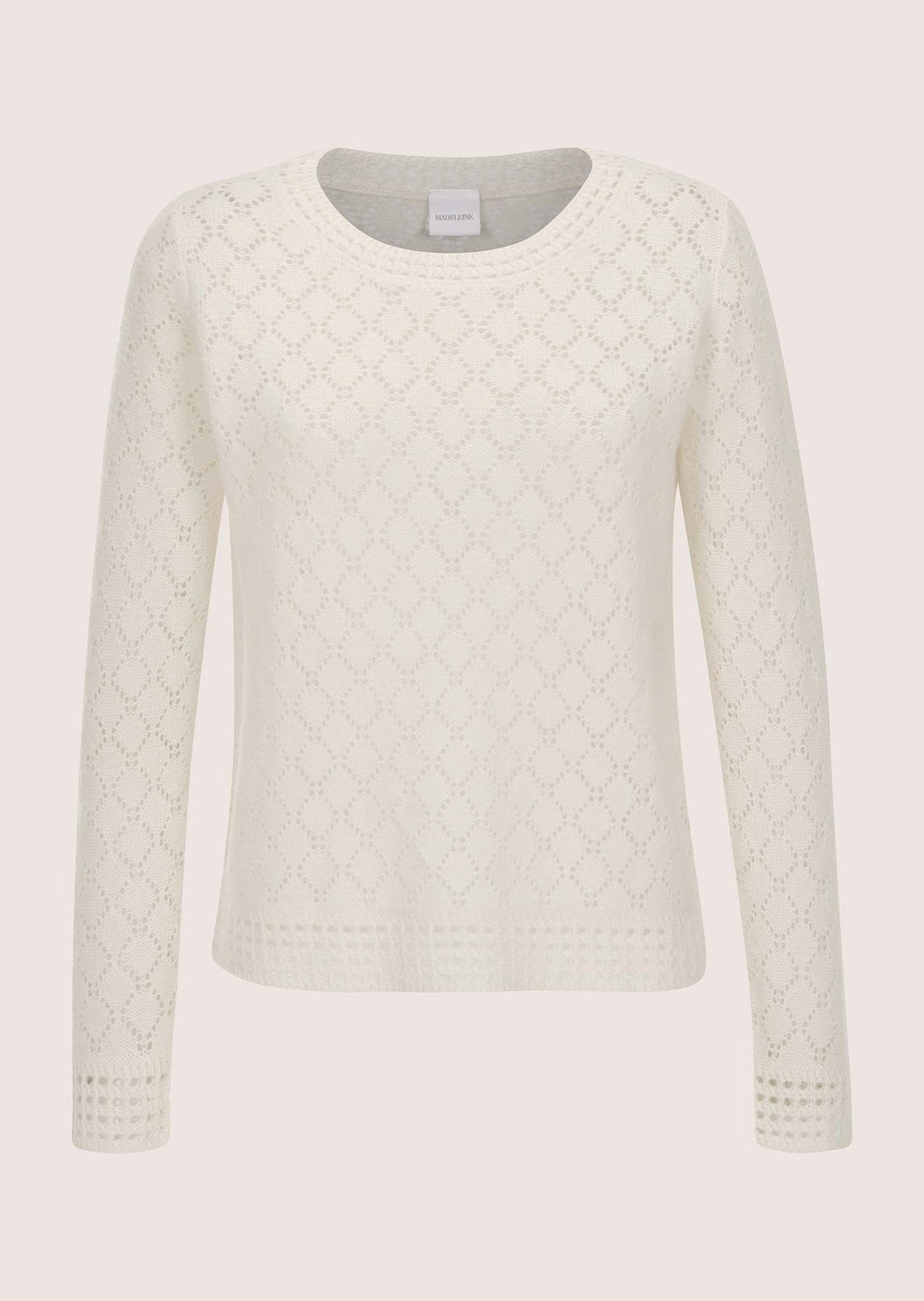 Strickpullover Sommerpulli mit Ajourmuster