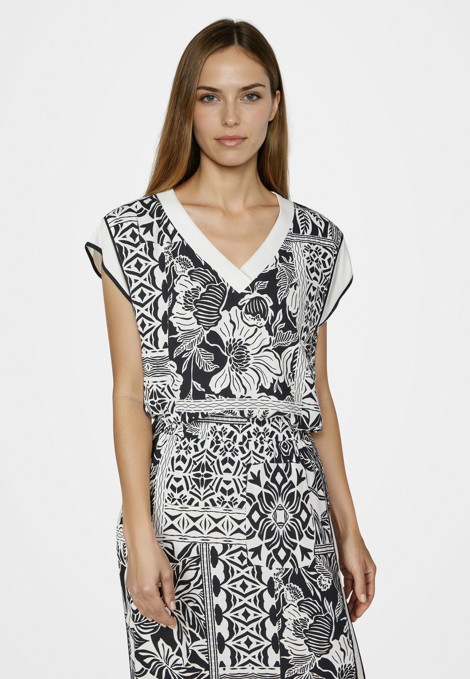 MARC AUREL Blusentop mit Patchwork-Print günstig online kaufen