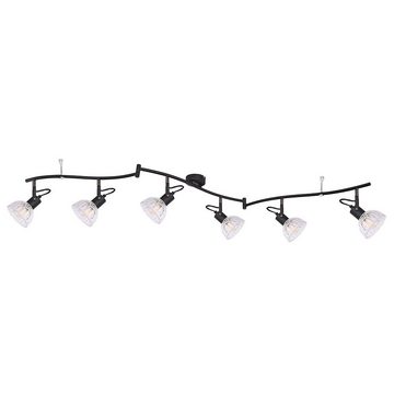 etc-shop LED Deckenleuchte, Leuchtmittel nicht inklusive, Spotleiste 6-Flammig Deckenleuchte 6 Strahler Deckenlampe schwenkbar