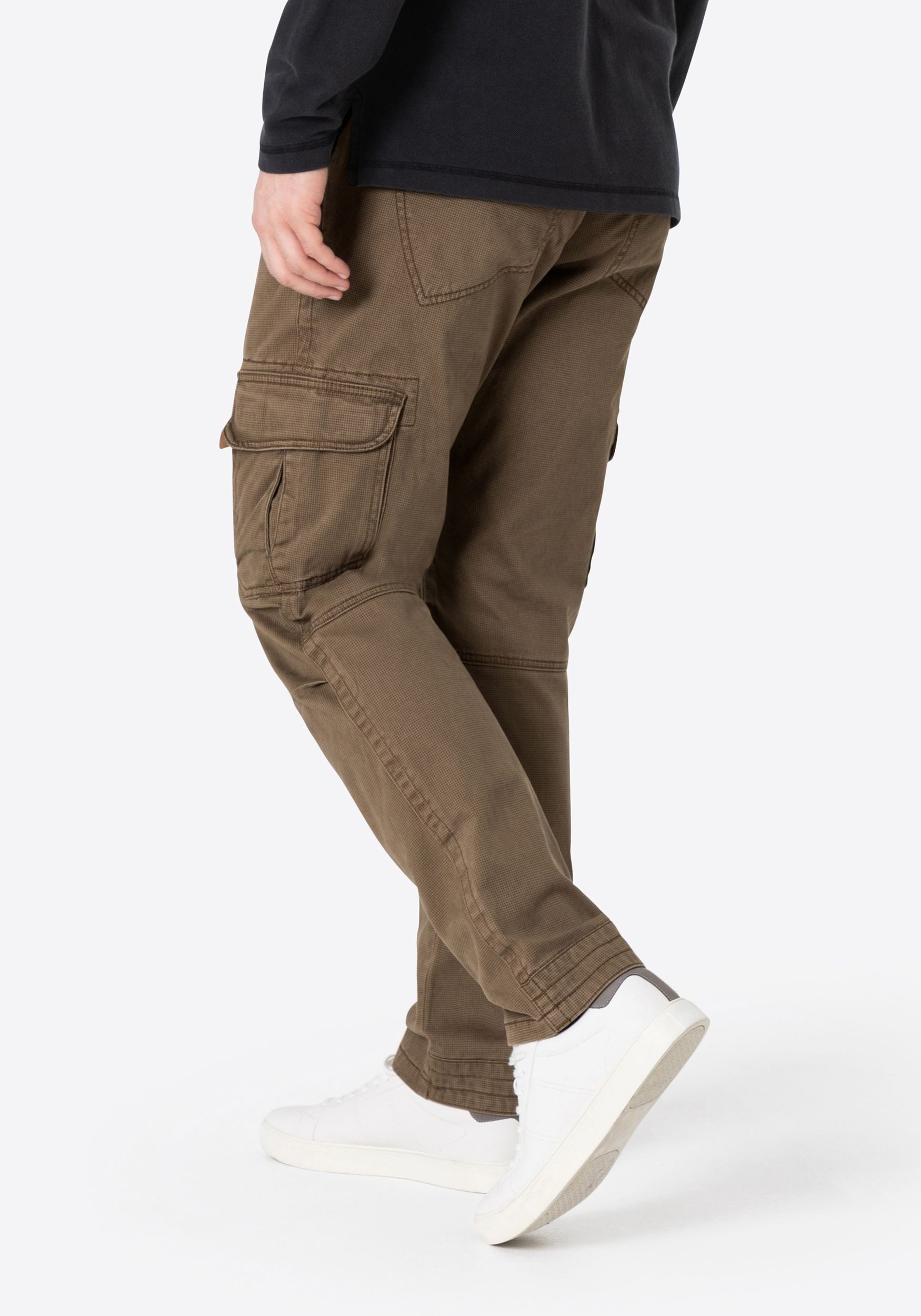 Timezone Herren Cargo Hose REGULAR BENTZ - Regular Fit - Braun Grau Grün Bl günstig online kaufen
