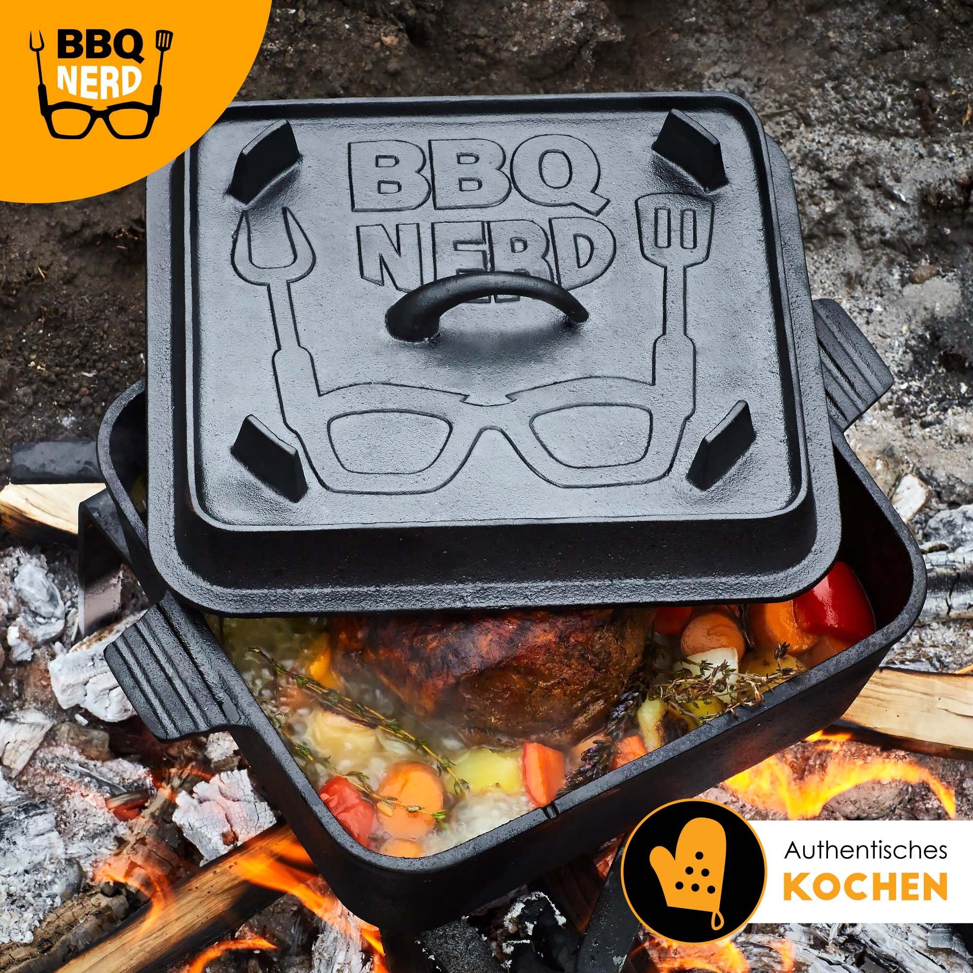  Brotbackform Deckel , Dutch Oven BBQ - Kastenform Brottopf Nerd Brotbackform, mit