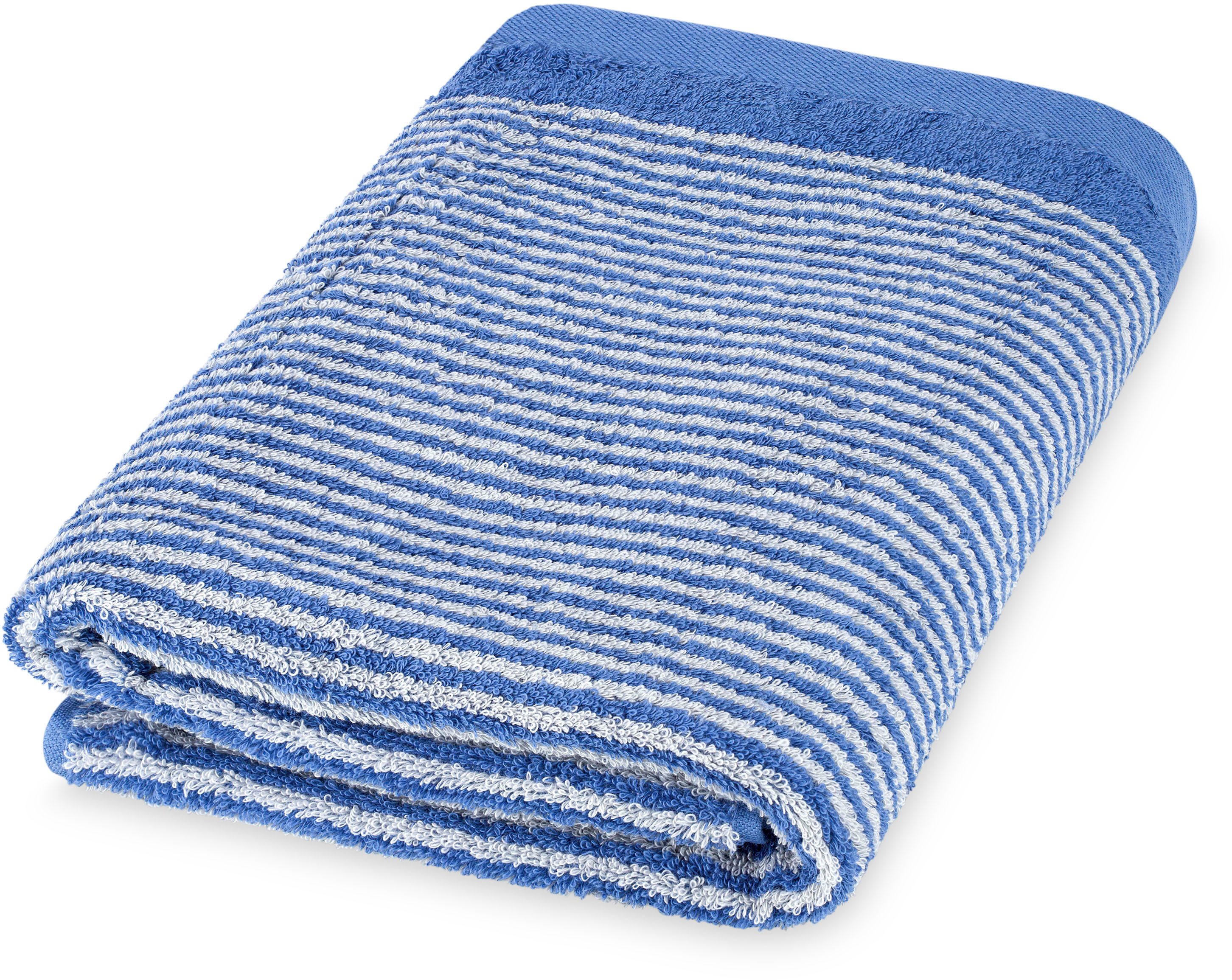 ROSS Duschtuch schmaler Querstreifen, Frottier (Packung, 1-St), aus feinster Baumwolle