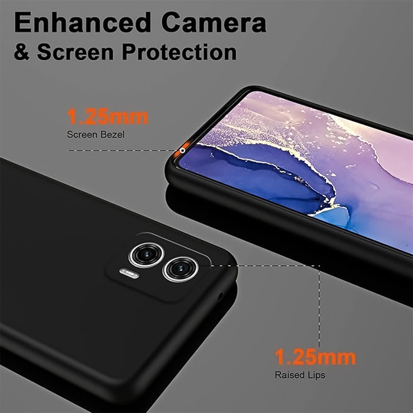 CoolGadget Handyhülle Black Series Handy Hülle für Motorola Moto G34 5G 6,5 Zoll, Edle Silikon Schlicht Schutzhülle für Motorola Moto G34 5G Hülle – Bild 4 von 5