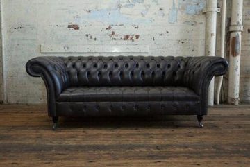 JVmoebel Chesterfield-Sofa 3 Sitzer Chesterfield Sofas Design Luxus Sofa Leder 100% Leder Sofort, Made in Europe