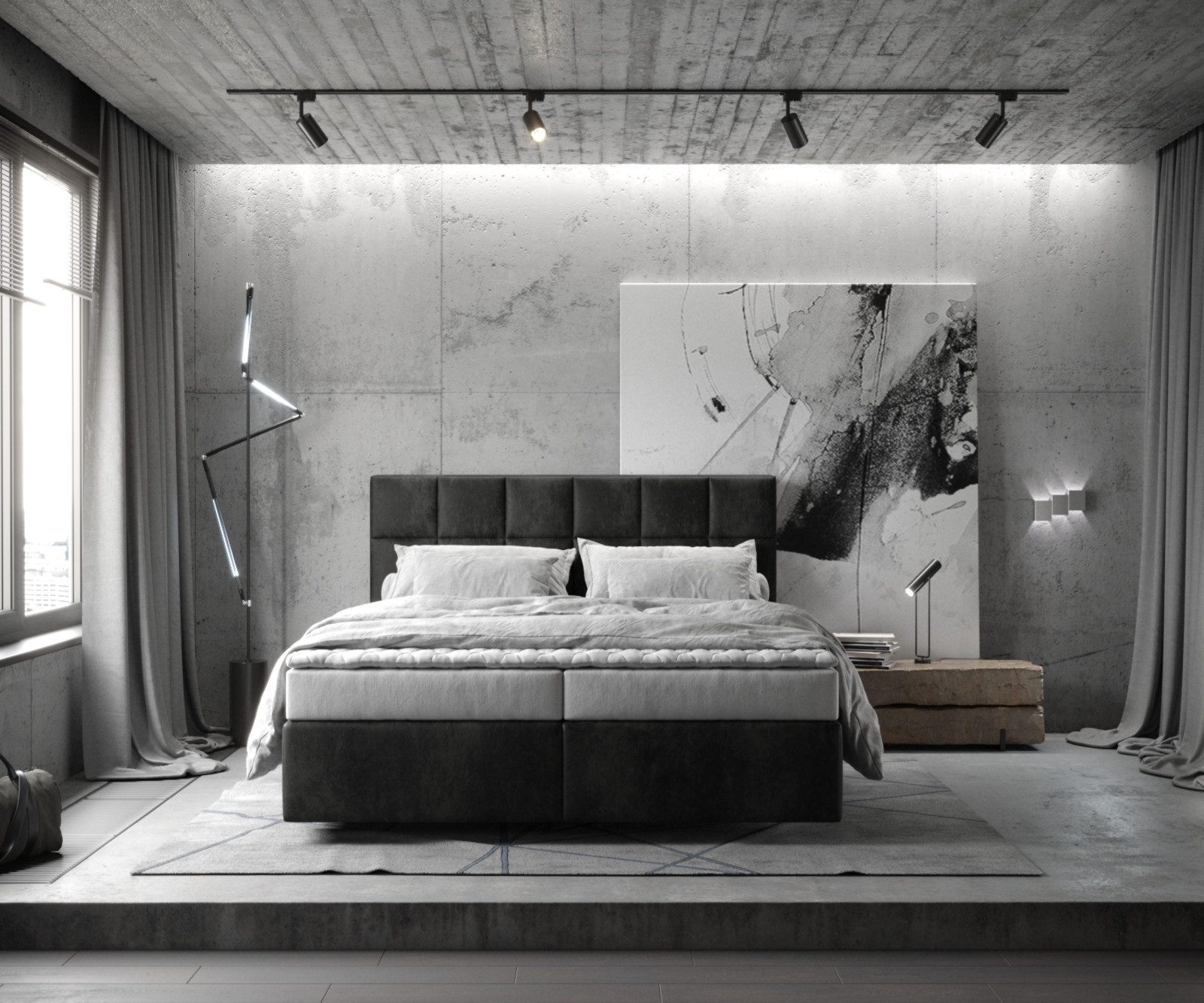 DELIFE Boxspringbett Dream-Fine, Mikrofaser Anthrazit Vintage günstig online kaufen