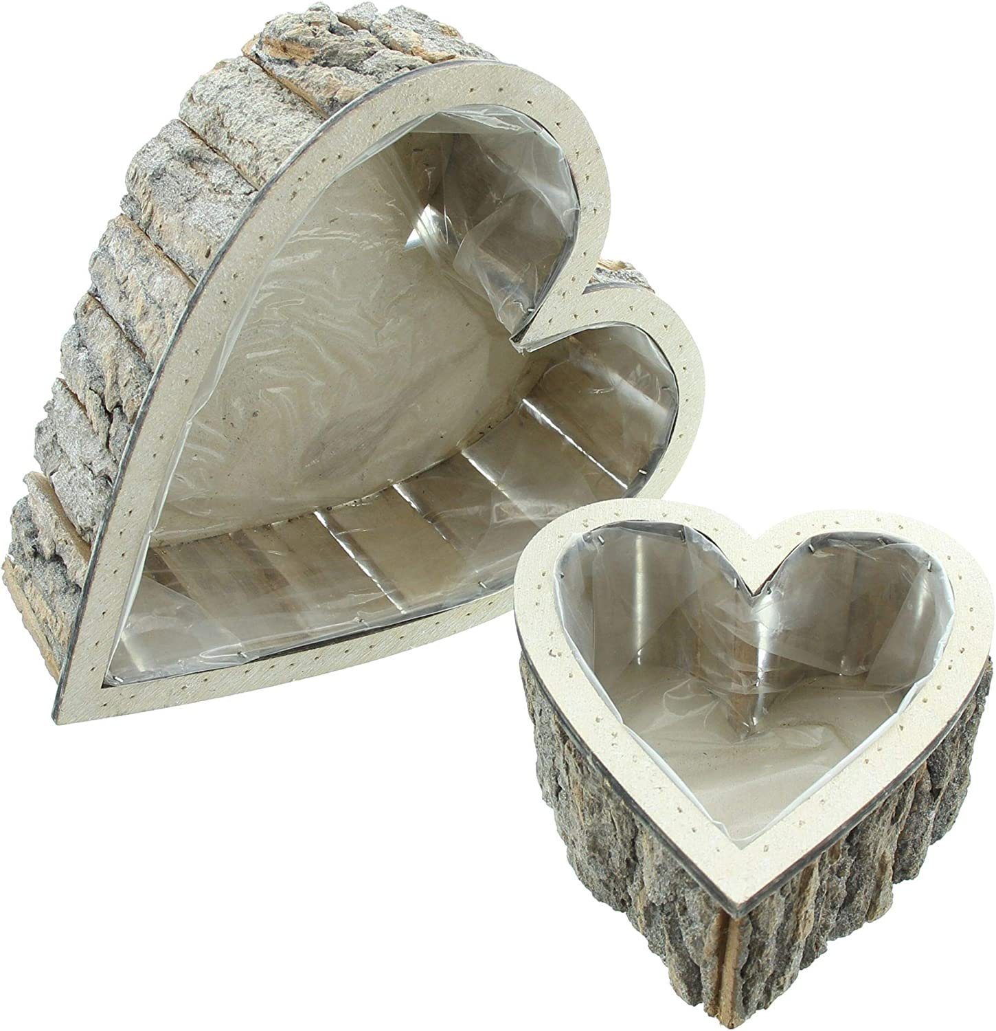Dekoleidenschaft Pflanzschale "Herz" aus Holz, rustikales günstig online kaufen