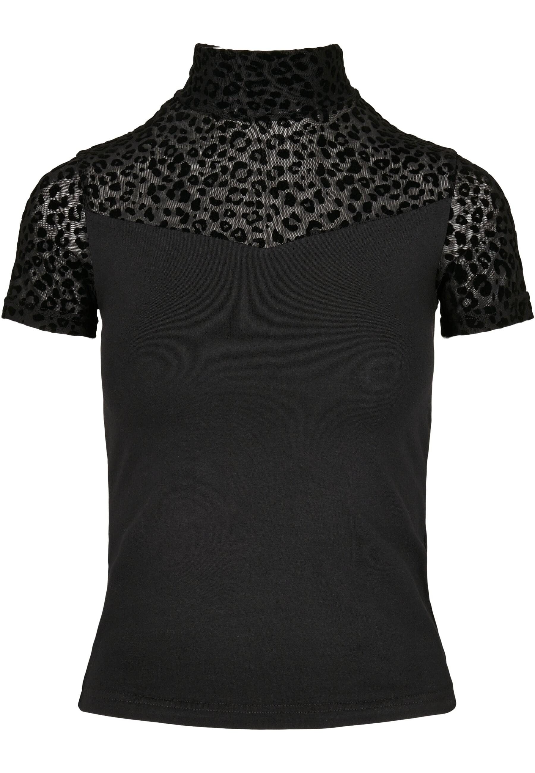 T-Shirt Urban Classics Damen Ladies Flock Lace Turtleneck Tee