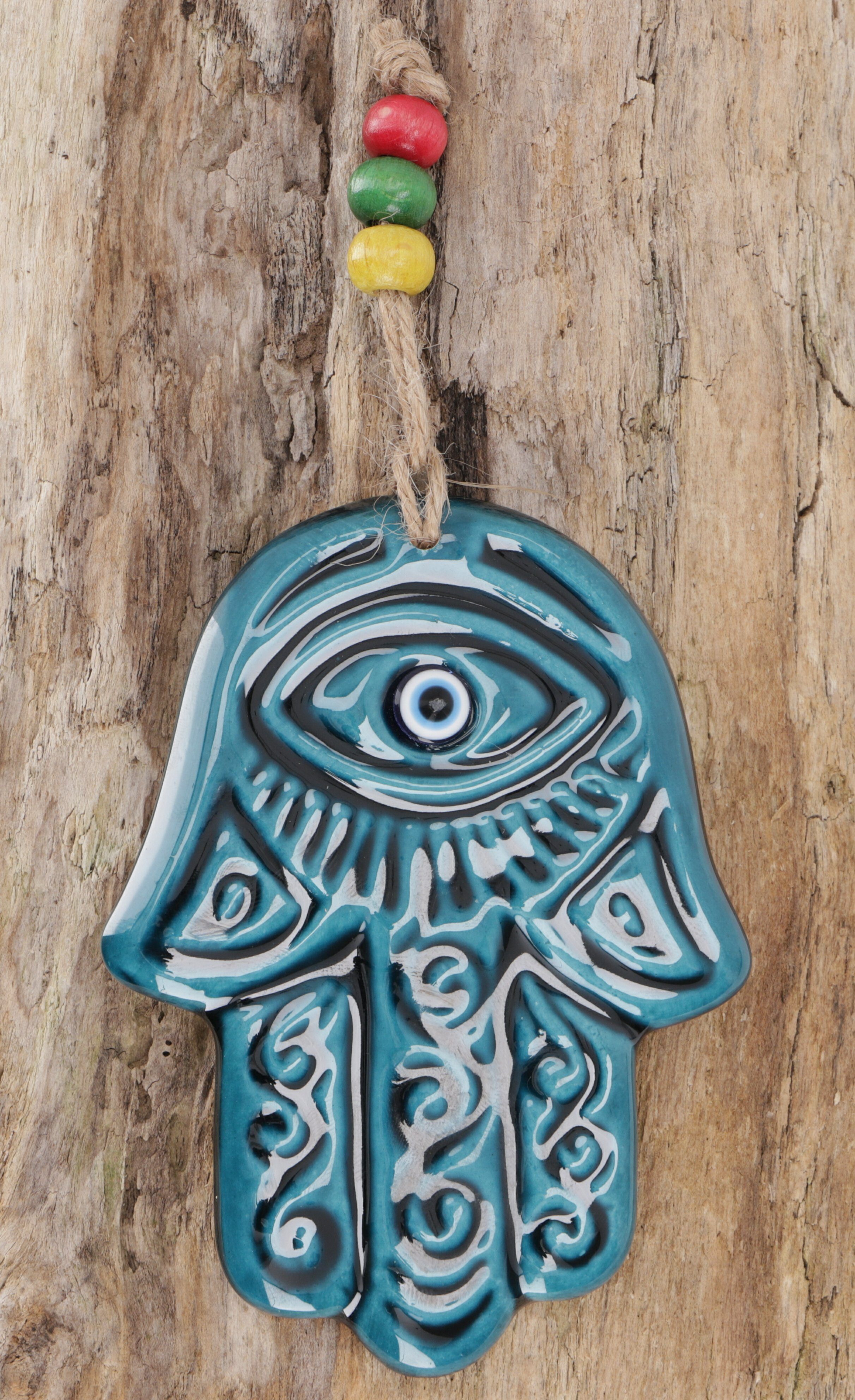 Guru-Shop Wandbild Keramik Hamsa Hand mit günstig online kaufen