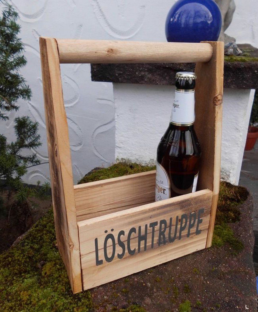 Holzkiste Löschtruppe Deko-Impression 23,5 Flaschenträger Weinregal Bierkasten cm (1-St) Flaschenträger