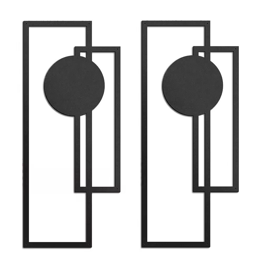 NUODWELL Wanddekoobjekt 2 Stück Metall-Wanddekoration Schwarz Abstrakte Wan günstig online kaufen