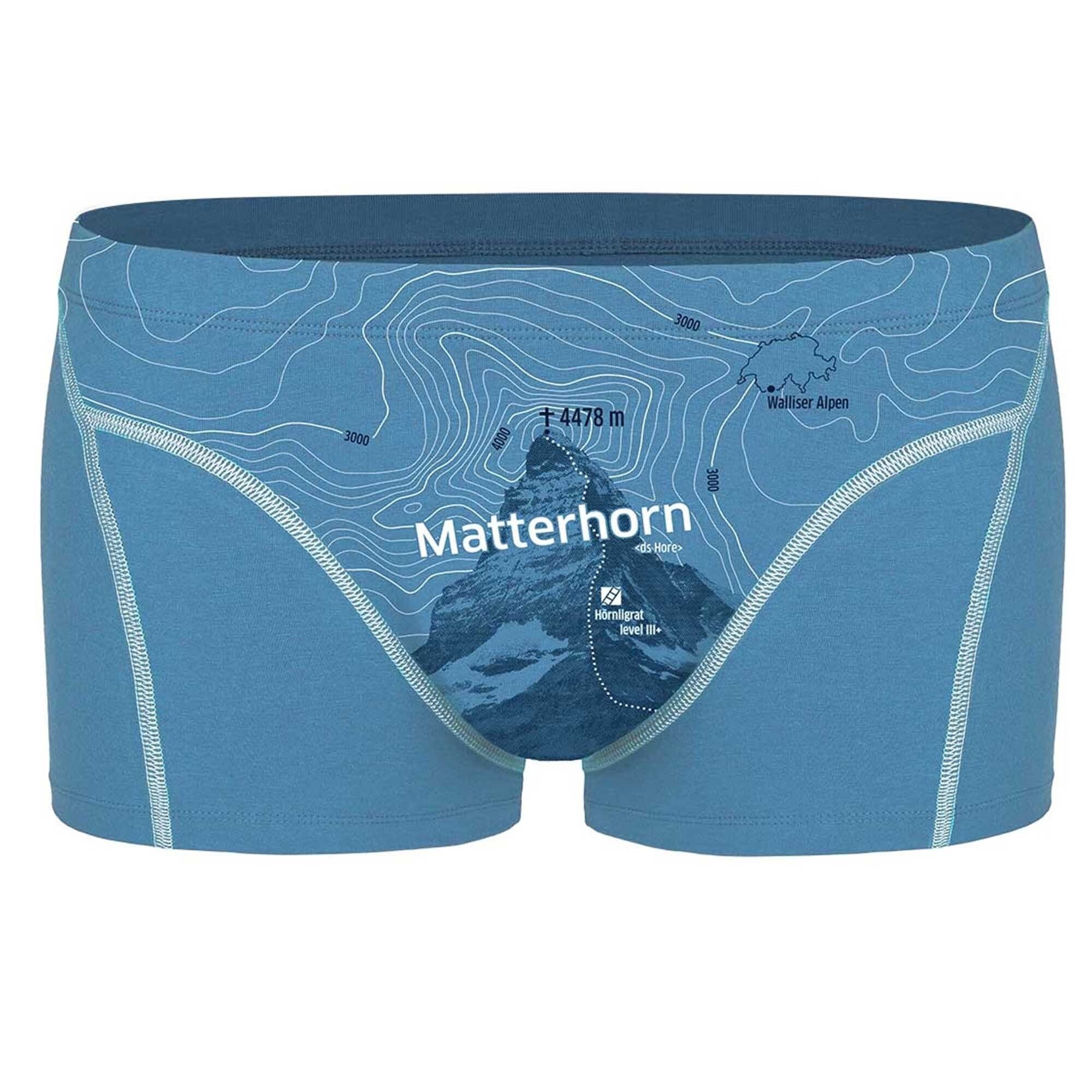 Ein schöner Fleck Erde Boxer Herren Boxershorts - Shorts, Print, Bio-Baumwolle Matterhorn (Himmelblau)