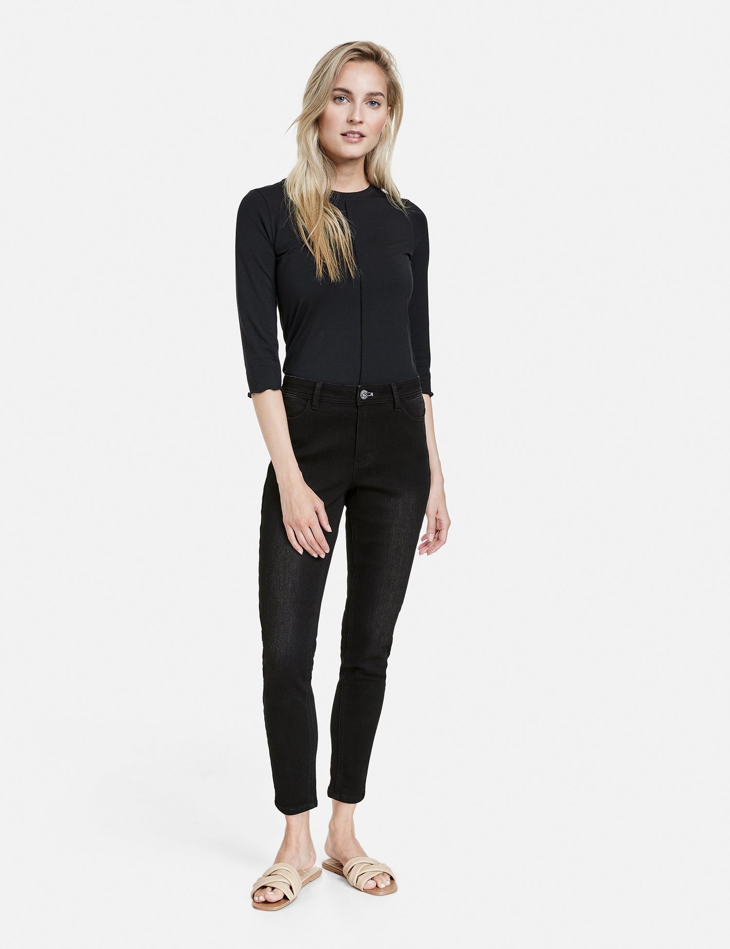 Stretch-Jeans Schwarz Taifun Skinny Jeans