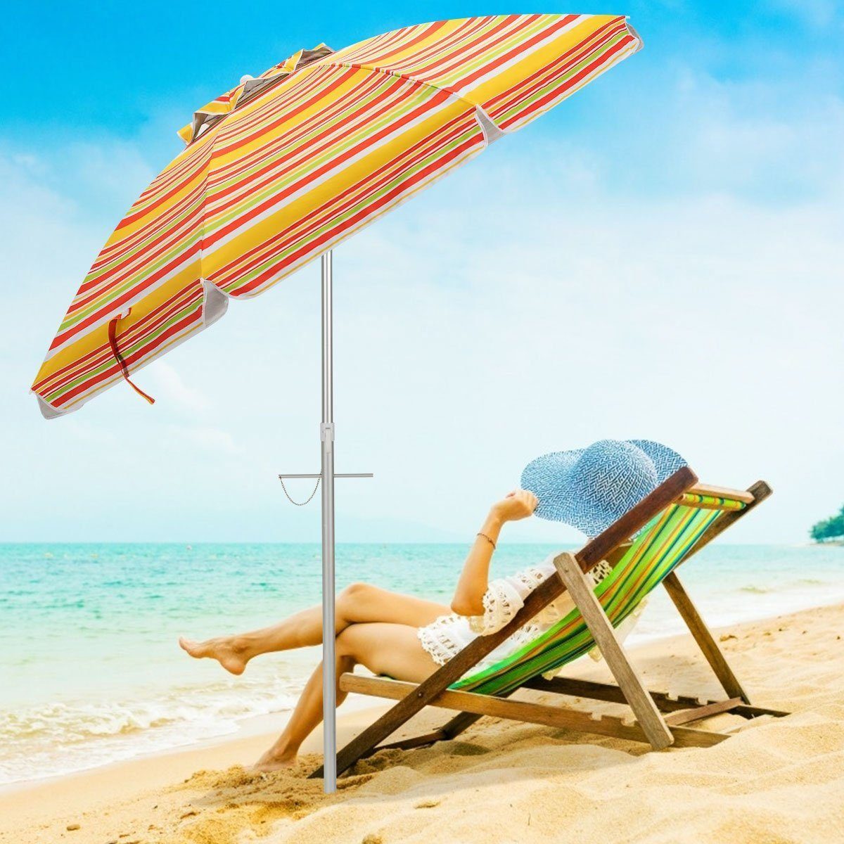 COSTWAY Sonnenschirm »Standschirme«, LxB: 198,00x198,00 cm, UV50+, mit  Tragetasche, für Garten, Strand und Outdoor online kaufen | OTTO