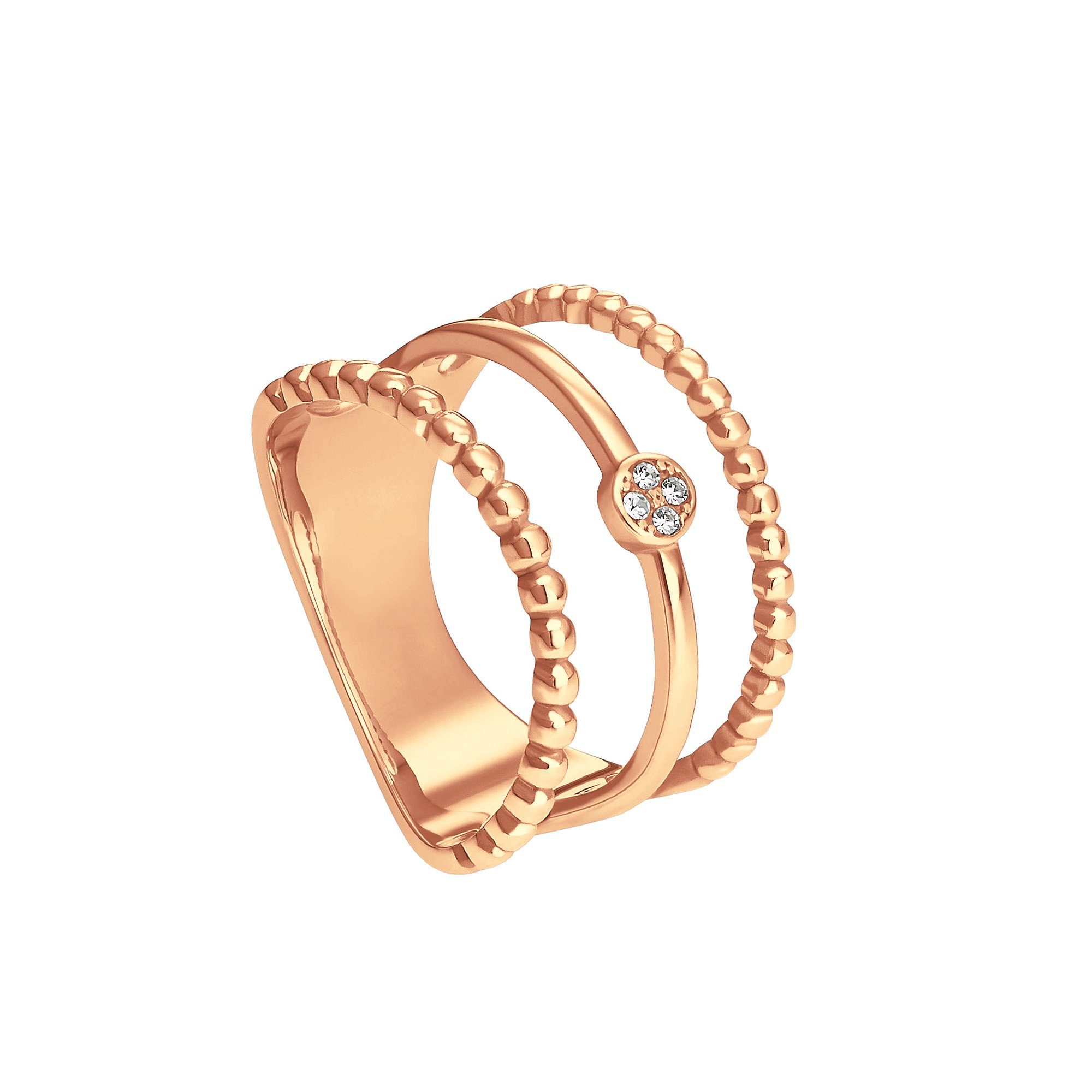 Stapelring (Ring, 1-tlg., goldfarben Geschenkverpackung), Heideman Unda Fingerring inkl. rose Ringset