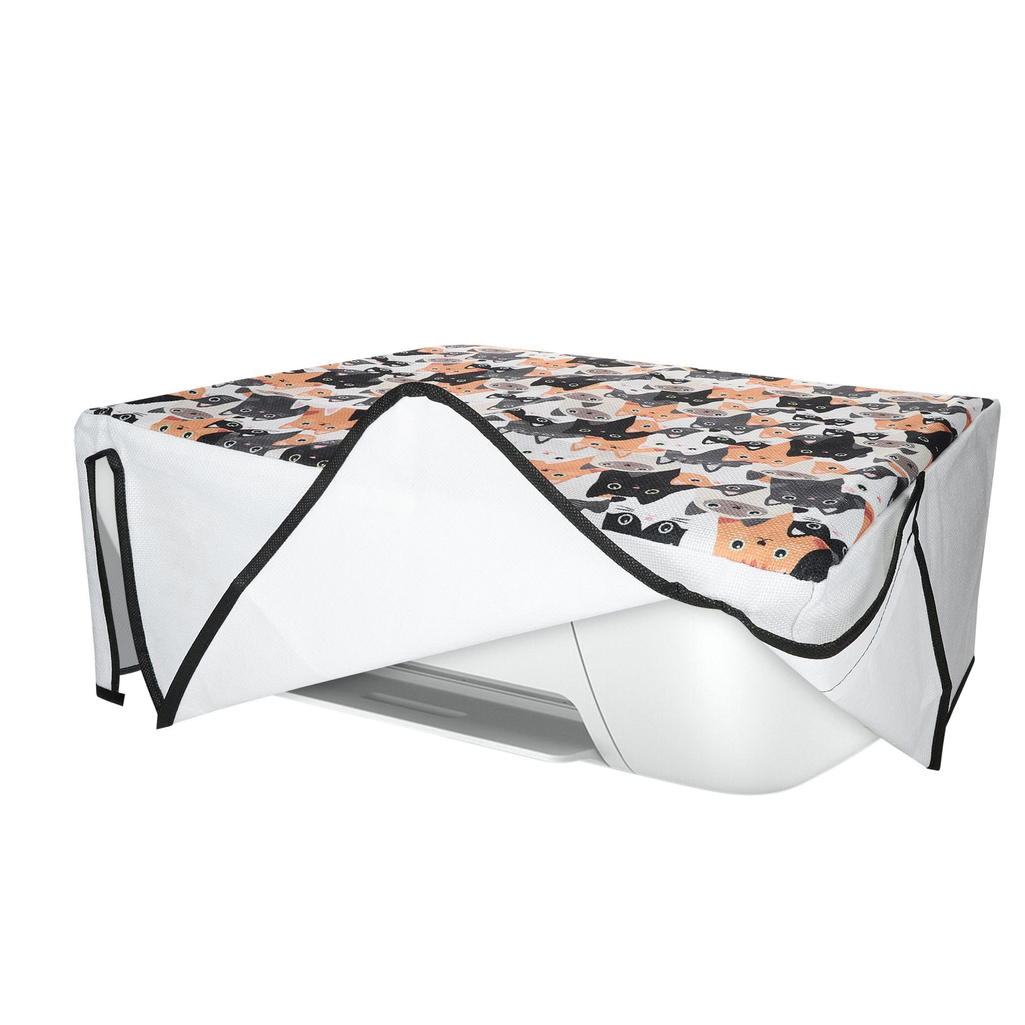 kwmobile Schutz-Set Leinen Cover für HP DeskJet 2755e / DeskJet 2720e / 2710e / 2820e, Tasche für Drucker - Staubschutzhülle Schutzhaube Schutzhülle Design