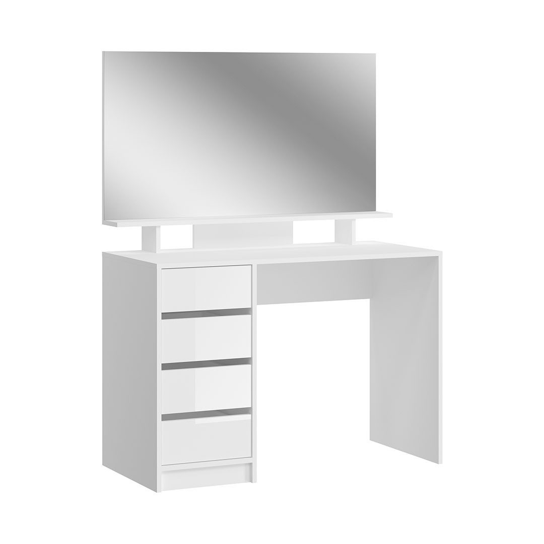 xonox.home Schminktisch Emma Konsolentisch 4 Schubladen 1 Regal, mit Spieg (2-St)
