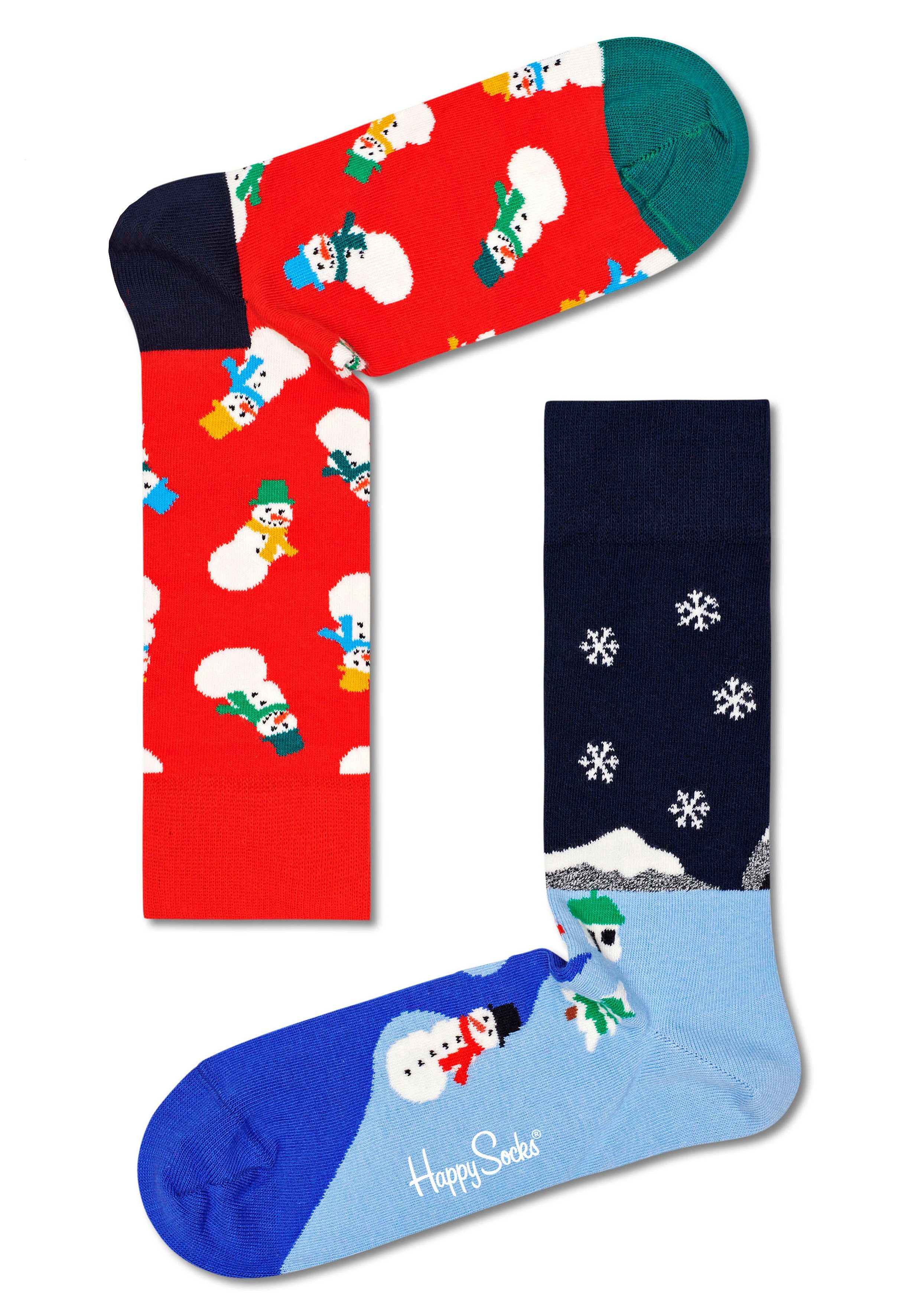 Happy Socks Socken »Snowman and Snowland« (2-Paar) in unterschiedlichen  Winterdesigns