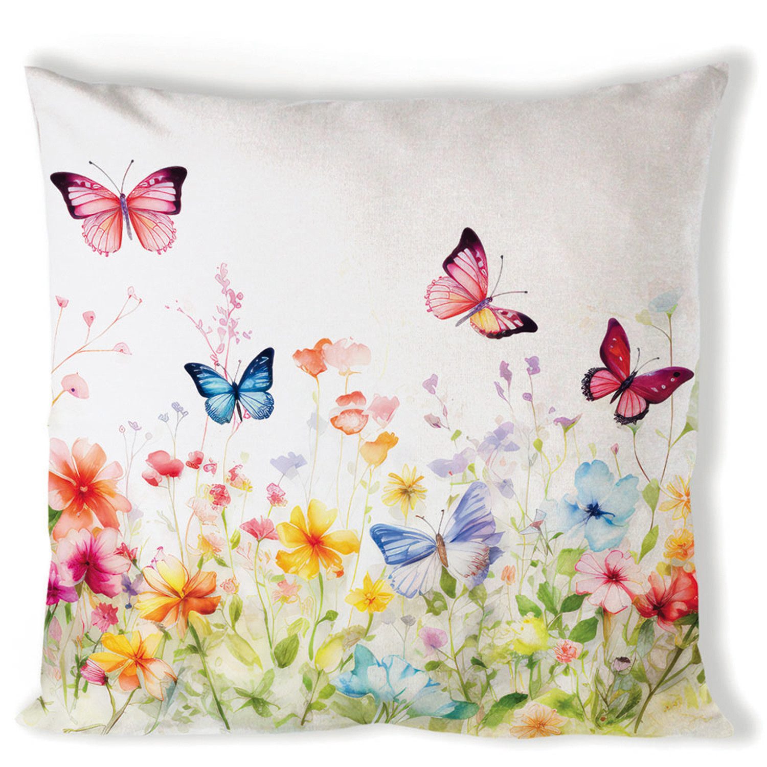 Ambiente® Dekokissen Butterflies in field, Dekokissen Kissenbezüge ohne Füllung Baumwolle 40x40 cm